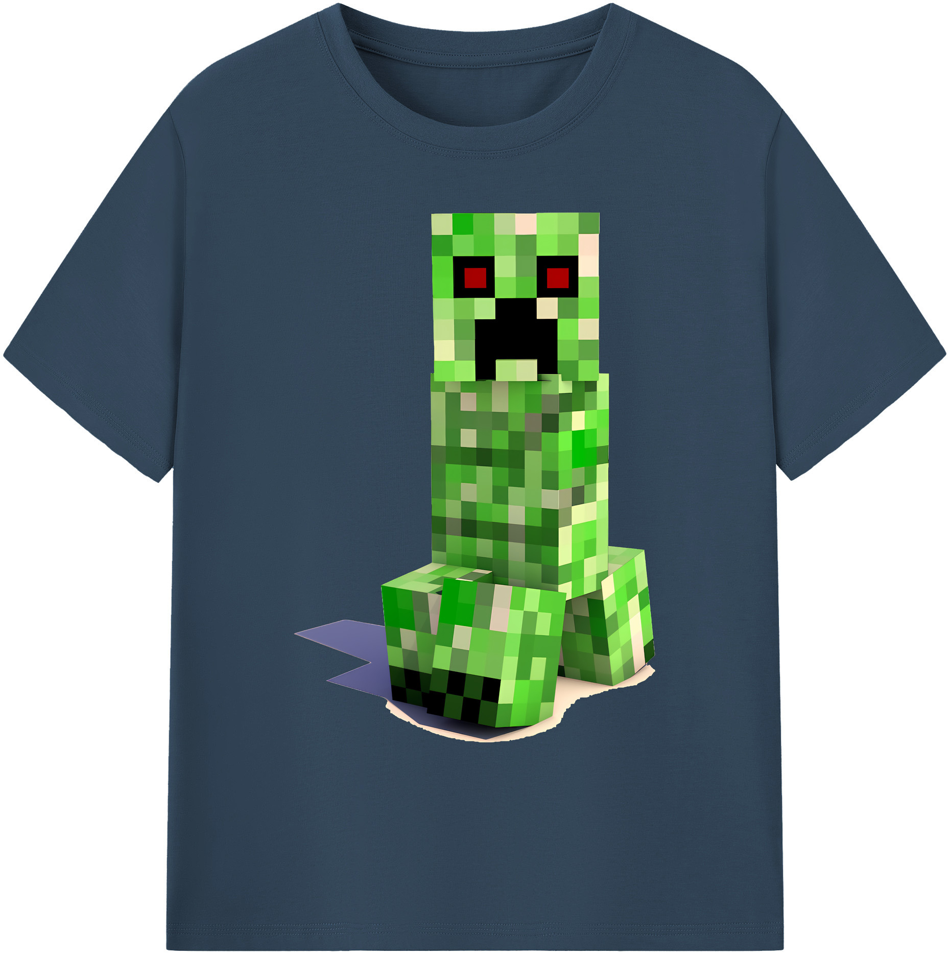 （画像用） マインクラフト ブロックの世界 Minecraft MC Block world 綿100％ メンズ半袖Tシャツ｜肌触りやわらか＆通気性