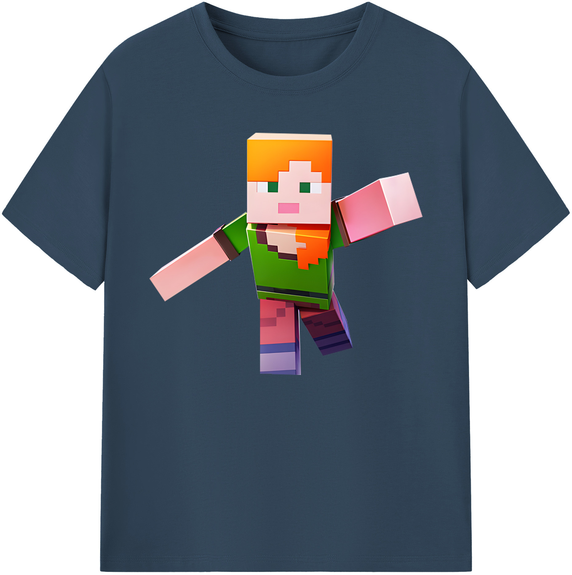 （画像用） マインクラフト ブロックの世界 Minecraft MC Block world 綿100％ メンズ半袖Tシャツ｜肌触りやわらか＆通気性