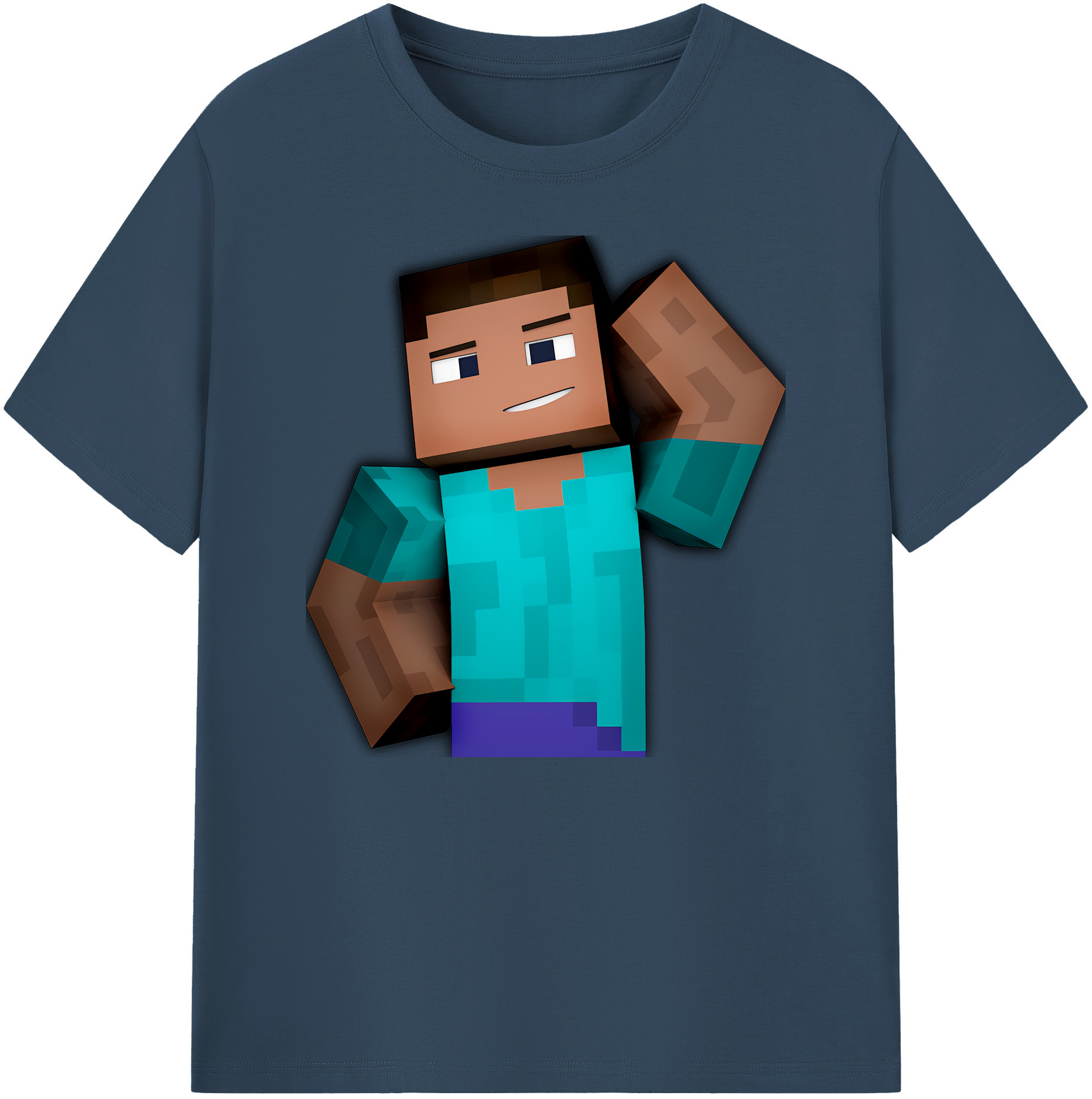 （画像用） マインクラフト ブロックの世界 Minecraft MC Block world 綿100％ メンズ半袖Tシャツ｜肌触りやわらか＆通気性