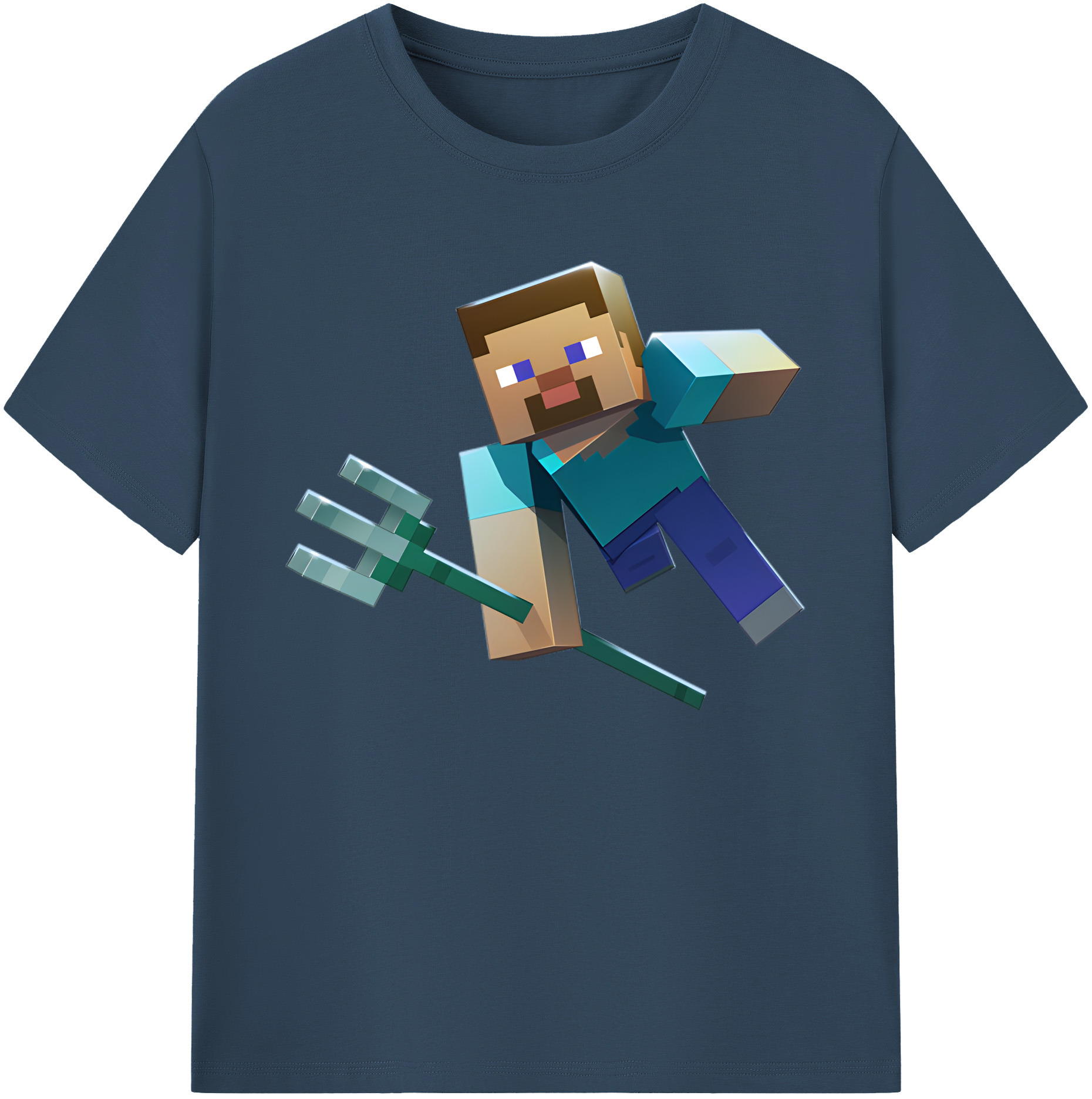 （画像用） マインクラフト ブロックの世界 Minecraft MC Block world 綿100％ メンズ半袖Tシャツ｜肌触りやわらか＆通気性