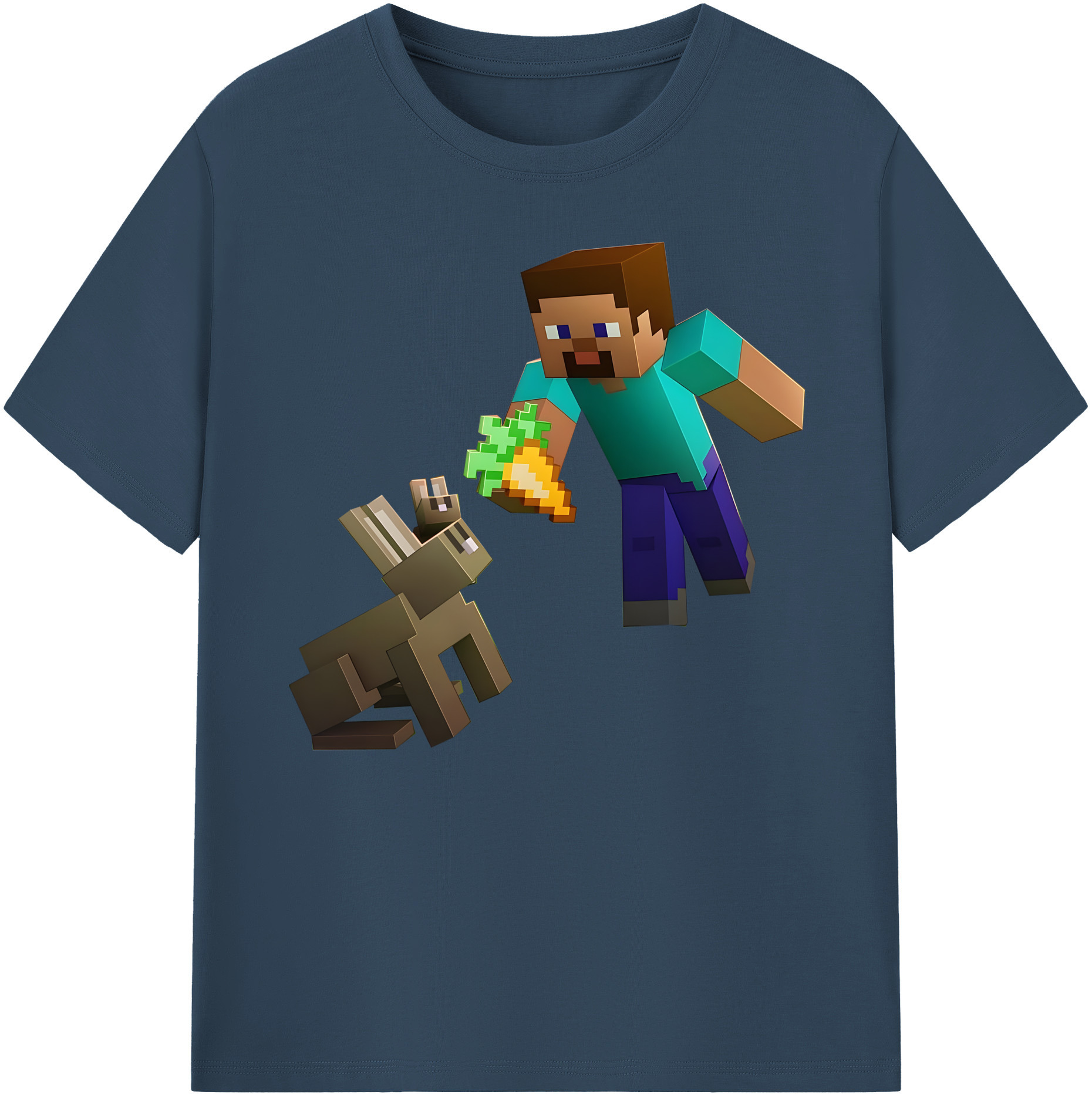 （画像用） マインクラフト ブロックの世界 Minecraft MC Block world 綿100％ メンズ半袖Tシャツ｜肌触りやわらか＆通気性
