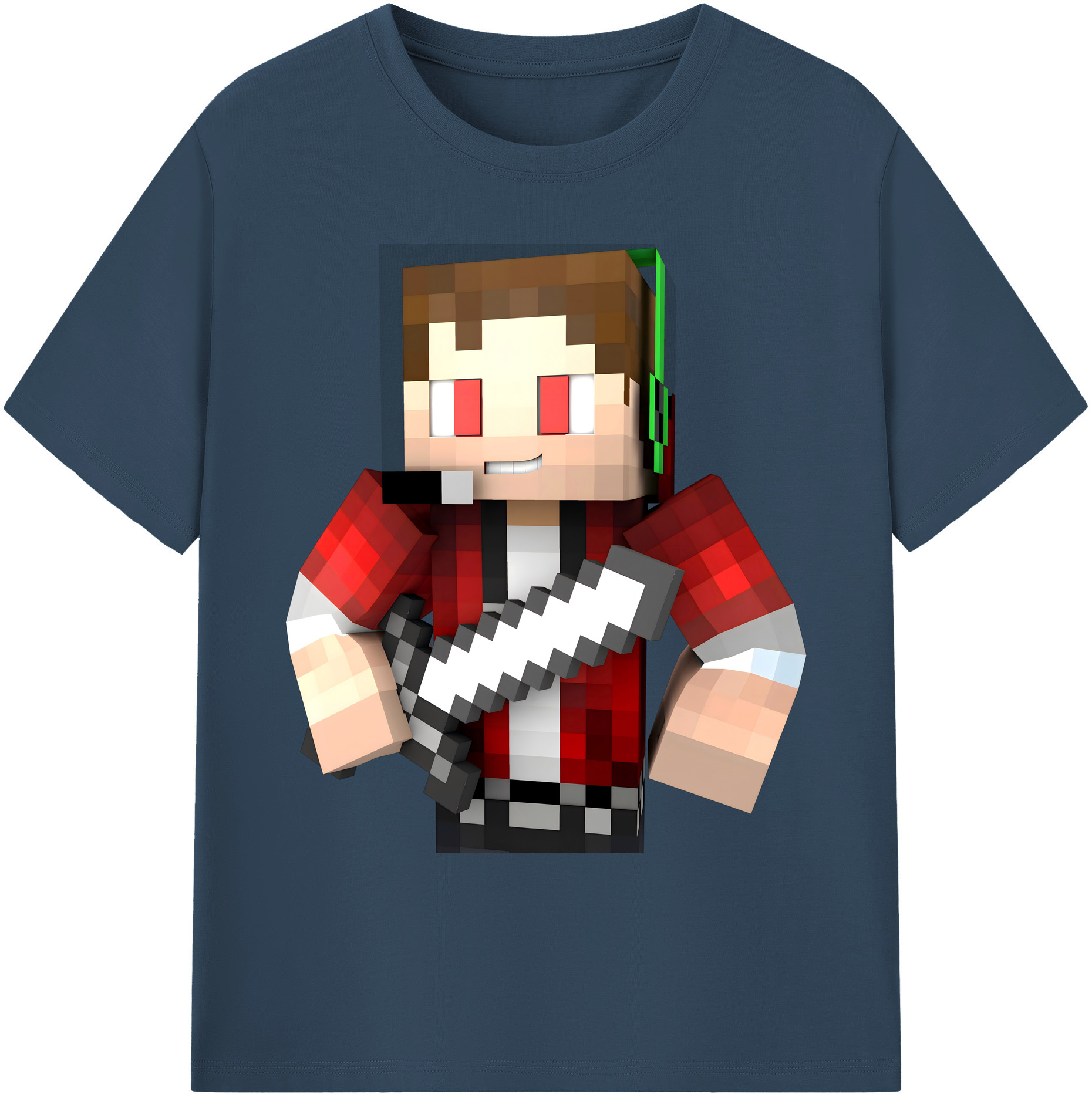 （画像用） マインクラフト ブロックの世界 Minecraft MC Block world 綿100％ メンズ半袖Tシャツ｜肌触りやわらか＆通気性