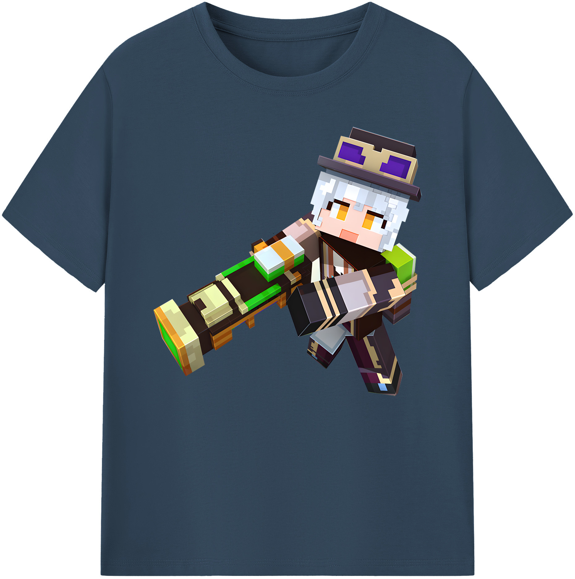 （画像用） マインクラフト ブロックの世界 Minecraft MC Block world 綿100％ メンズ半袖Tシャツ｜肌触りやわらか＆通気性