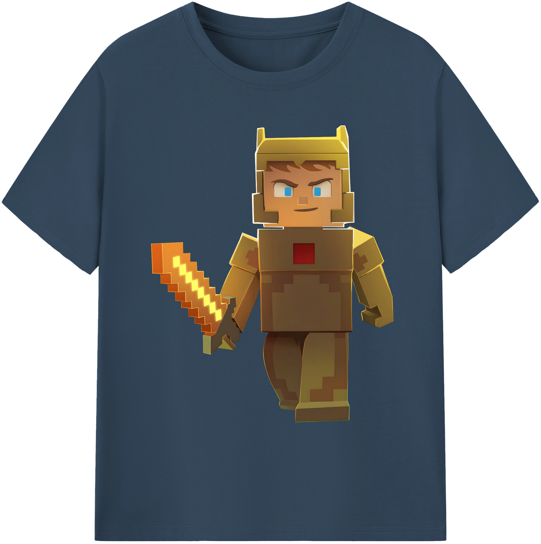 （画像用） マインクラフト ブロックの世界 Minecraft MC Block world 綿100％ メンズ半袖Tシャツ｜肌触りやわらか＆通気性