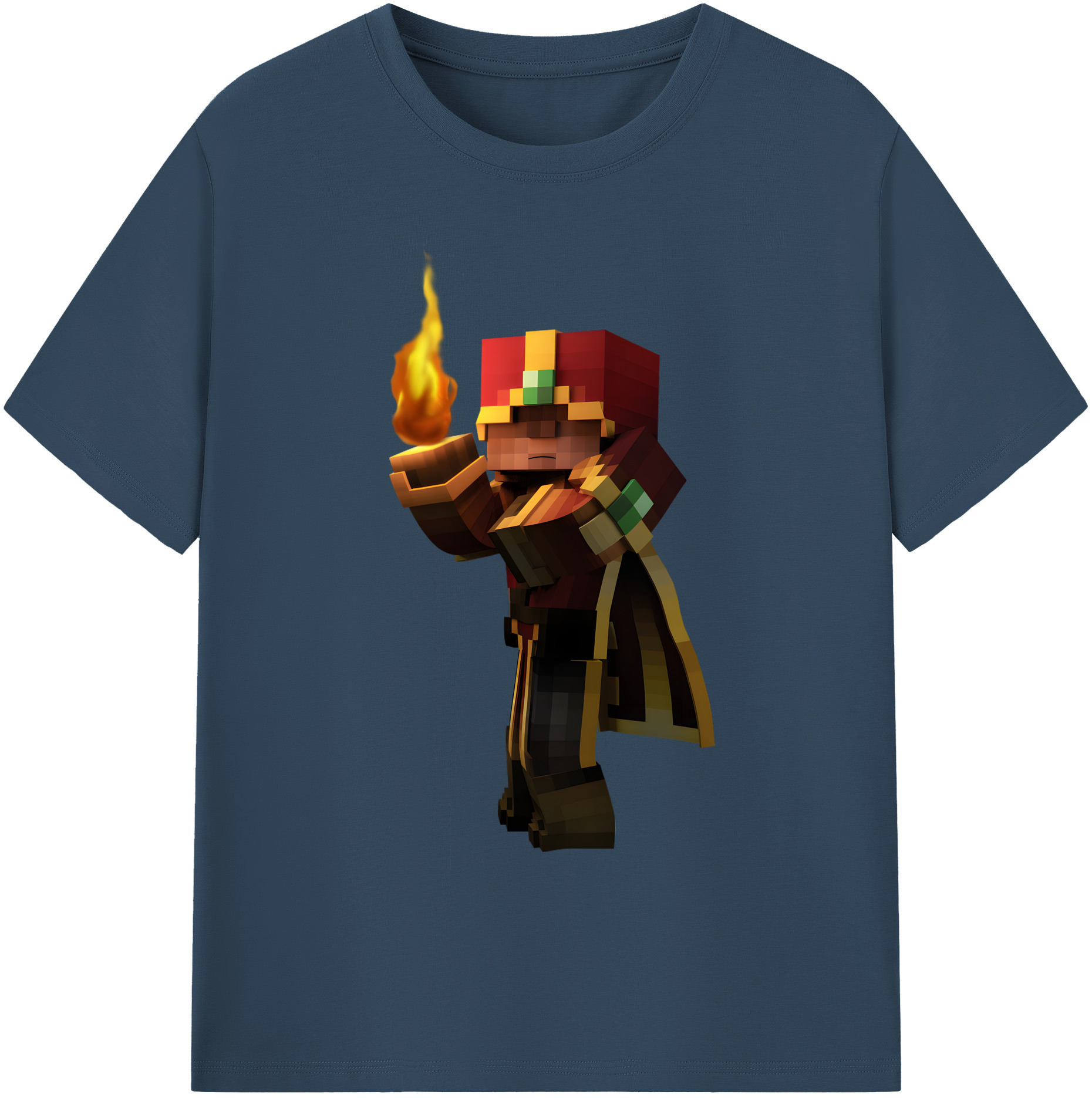 （画像用） マインクラフト ブロックの世界 Minecraft MC Block world 綿100％ メンズ半袖Tシャツ｜肌触りやわらか＆通気性
