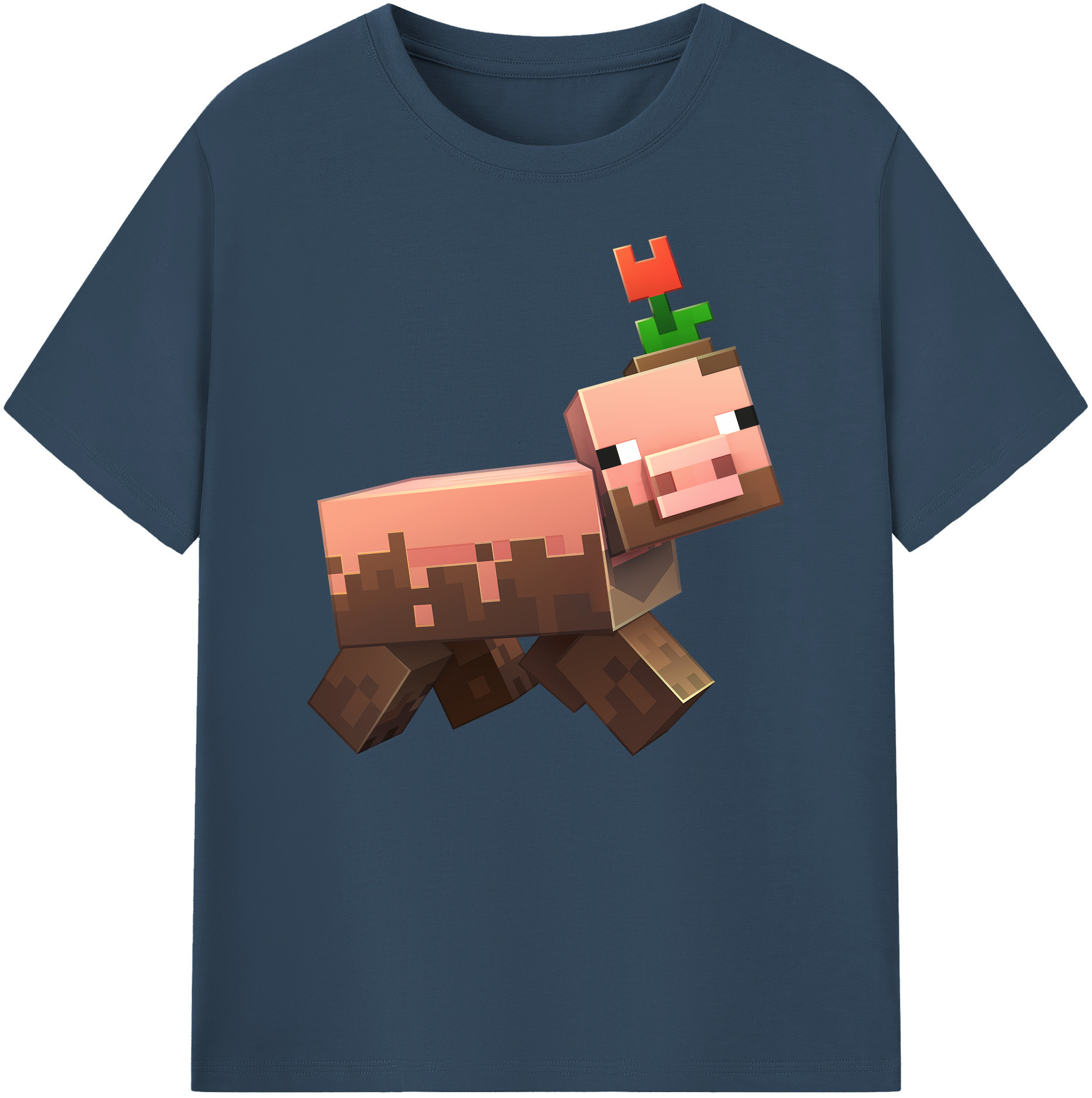 （画像用） マインクラフト ブロックの世界 Minecraft MC Block world 綿100％ メンズ半袖Tシャツ｜肌触りやわらか＆通気性