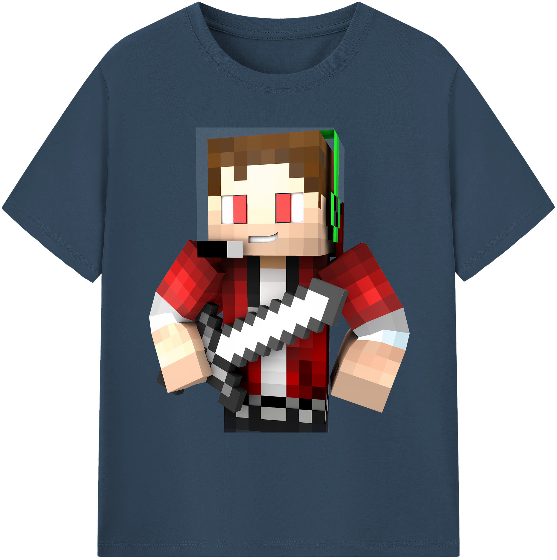 （画像用） マインクラフト ブロックの世界 Minecraft MC Block world 綿100％ メンズ半袖Tシャツ｜肌触りやわらか＆通気性