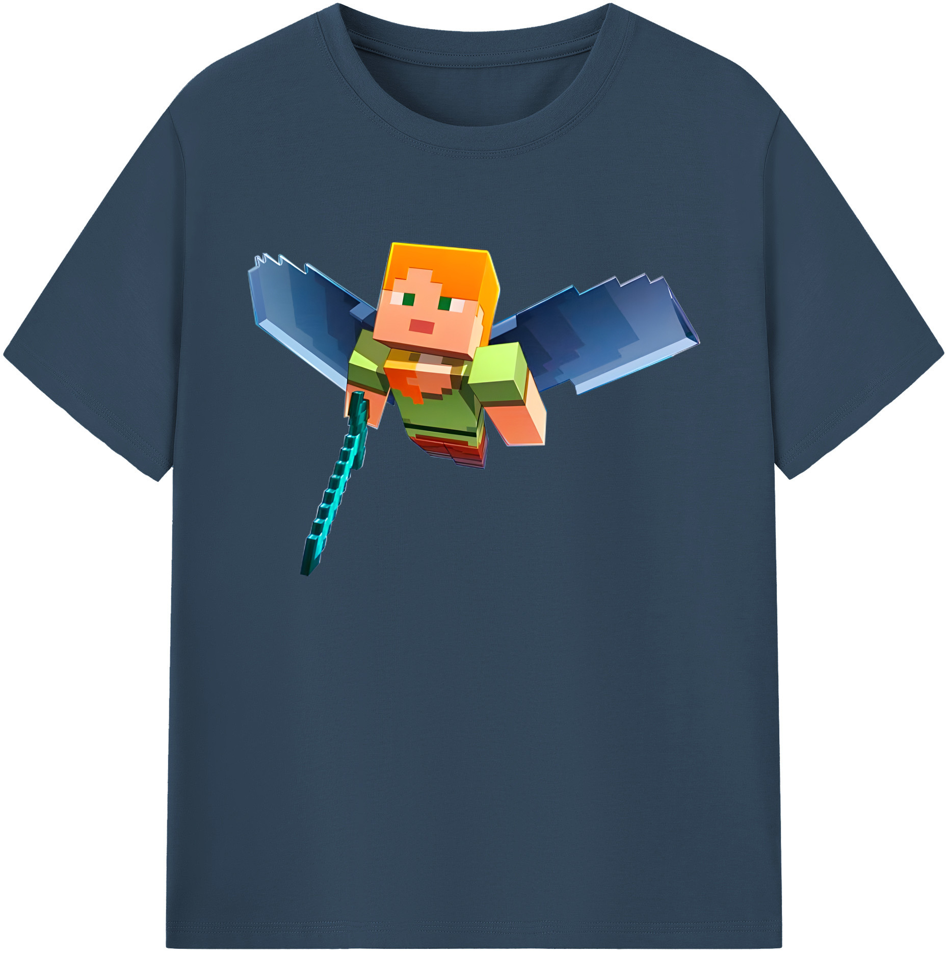 （画像用） マインクラフト ブロックの世界 Minecraft MC Block world 綿100％ メンズ半袖Tシャツ｜肌触りやわらか＆通気性