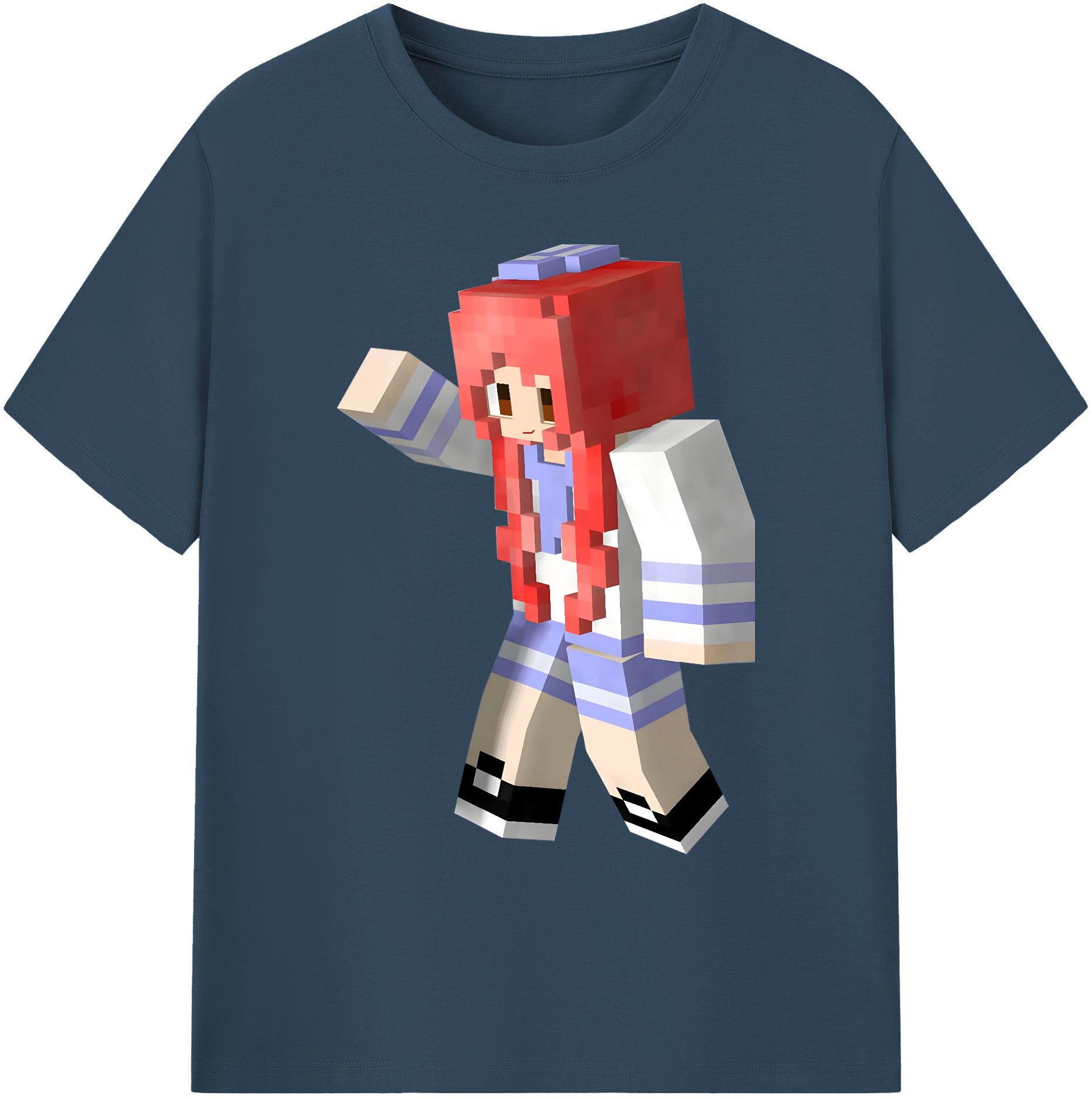 （画像用） マインクラフト ブロックの世界 Minecraft MC Block world 綿100％ メンズ半袖Tシャツ｜肌触りやわらか＆通気性