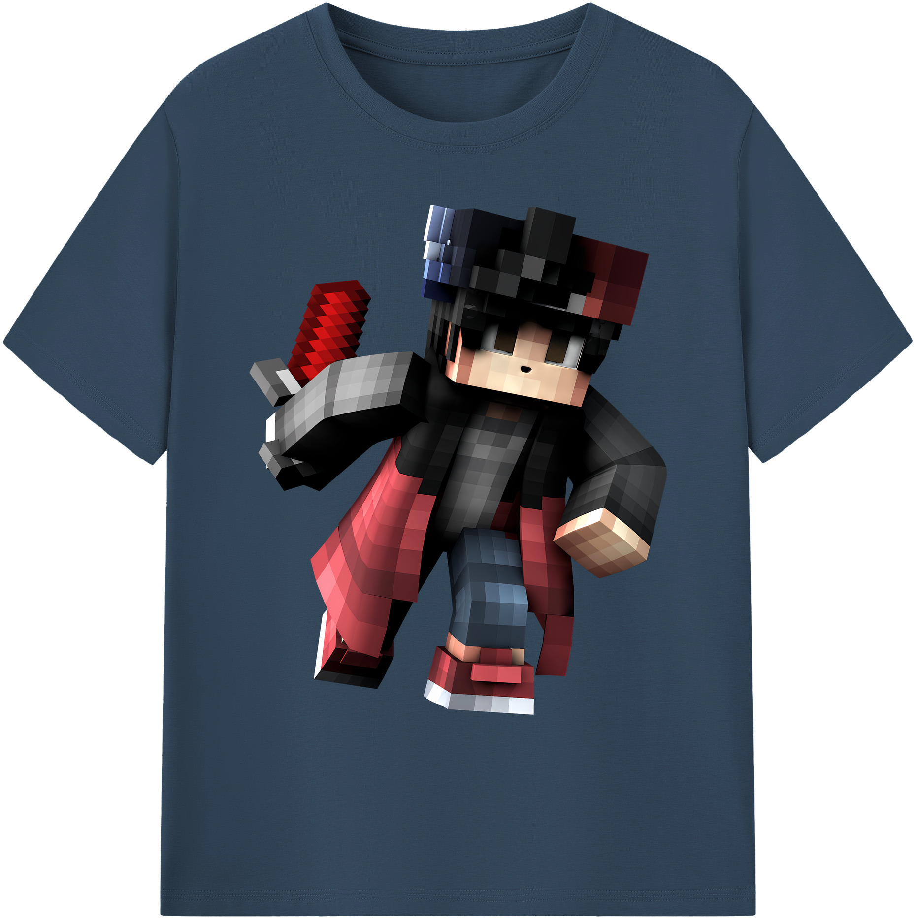 （画像用） マインクラフト ブロックの世界 Minecraft MC Block world 綿100％ メンズ半袖Tシャツ｜肌触りやわらか＆通気性