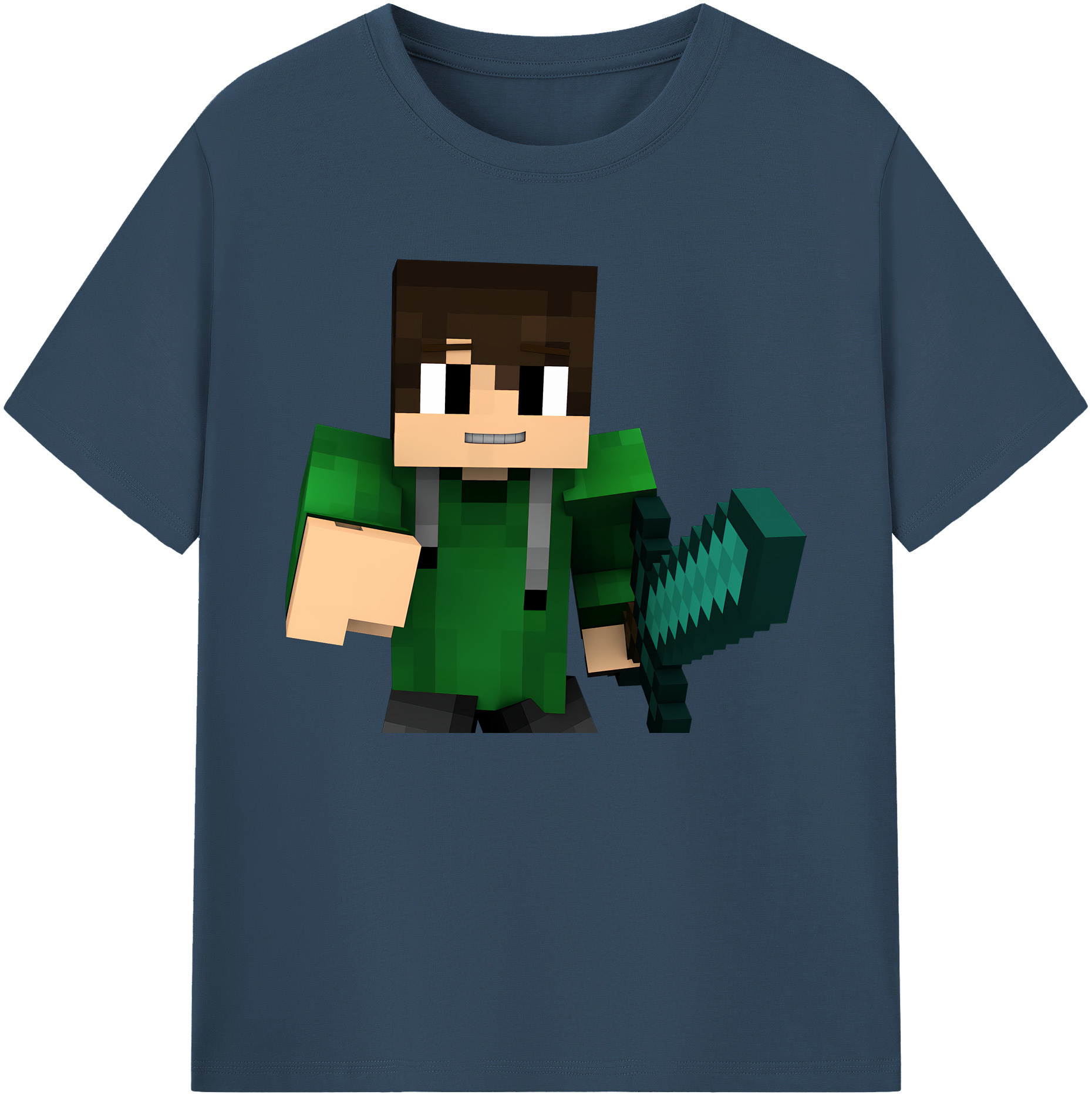 （画像用） マインクラフト ブロックの世界 Minecraft MC Block world 綿100％ メンズ半袖Tシャツ｜肌触りやわらか＆通気性