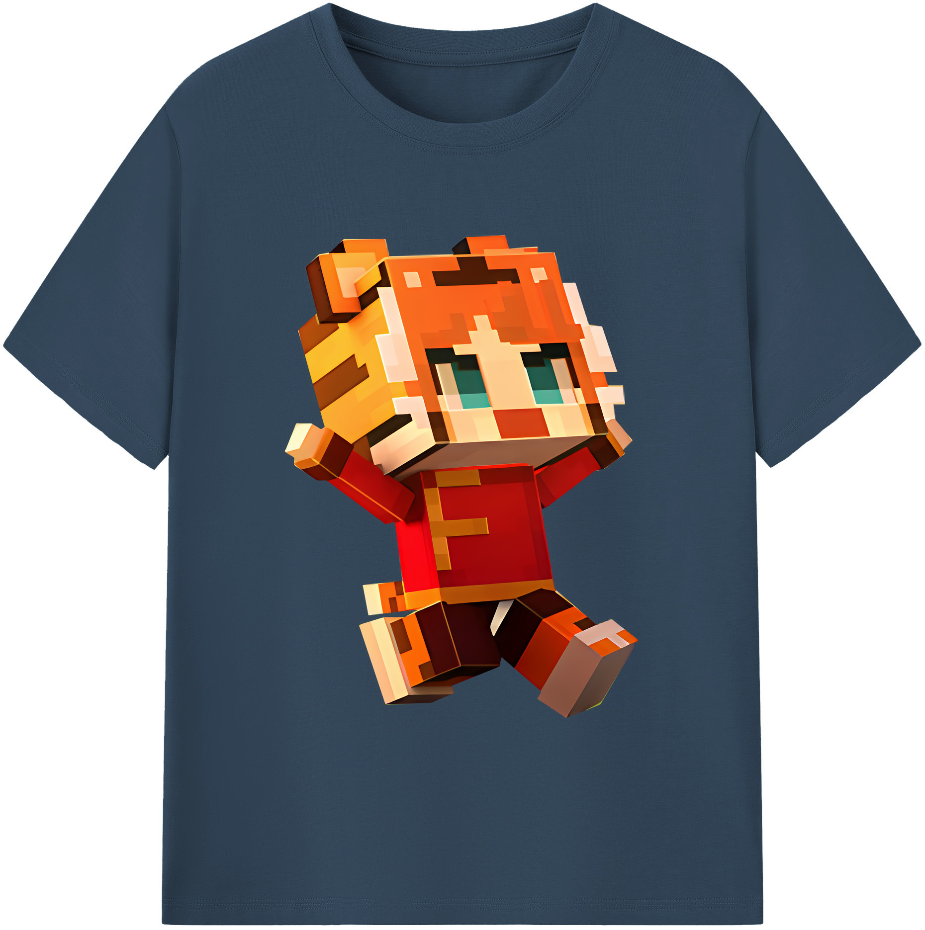 （画像用） マインクラフト ブロックの世界 Minecraft MC Block world 綿100％ メンズ半袖Tシャツ｜肌触りやわらか＆通気性