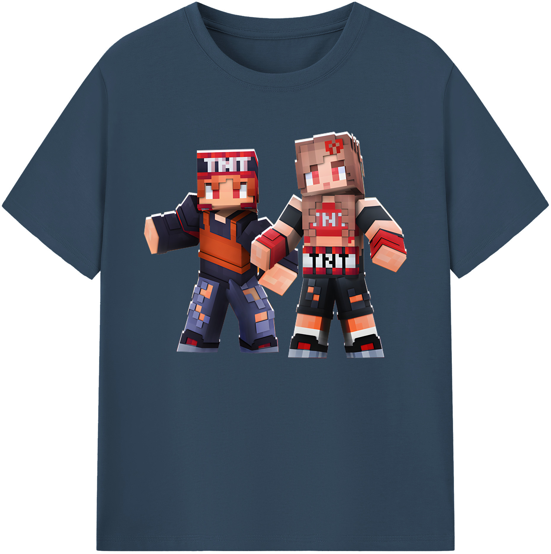 （画像用） マインクラフト ブロックの世界 Minecraft MC Block world 綿100％ メンズ半袖Tシャツ｜肌触りやわらか＆通気性