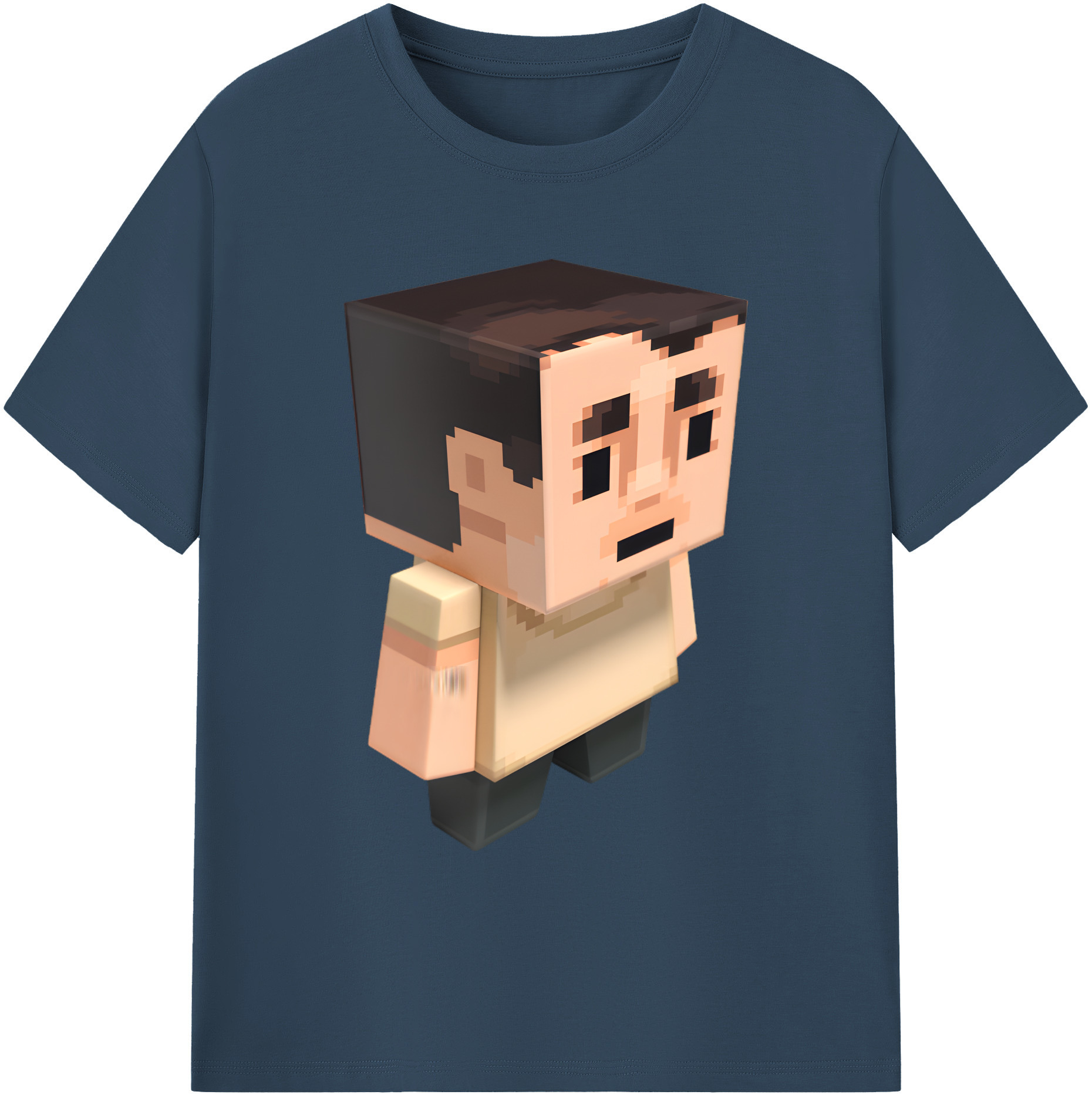 （画像用） マインクラフト ブロックの世界 Minecraft MC Block world 綿100％ メンズ半袖Tシャツ｜肌触りやわらか＆通気性