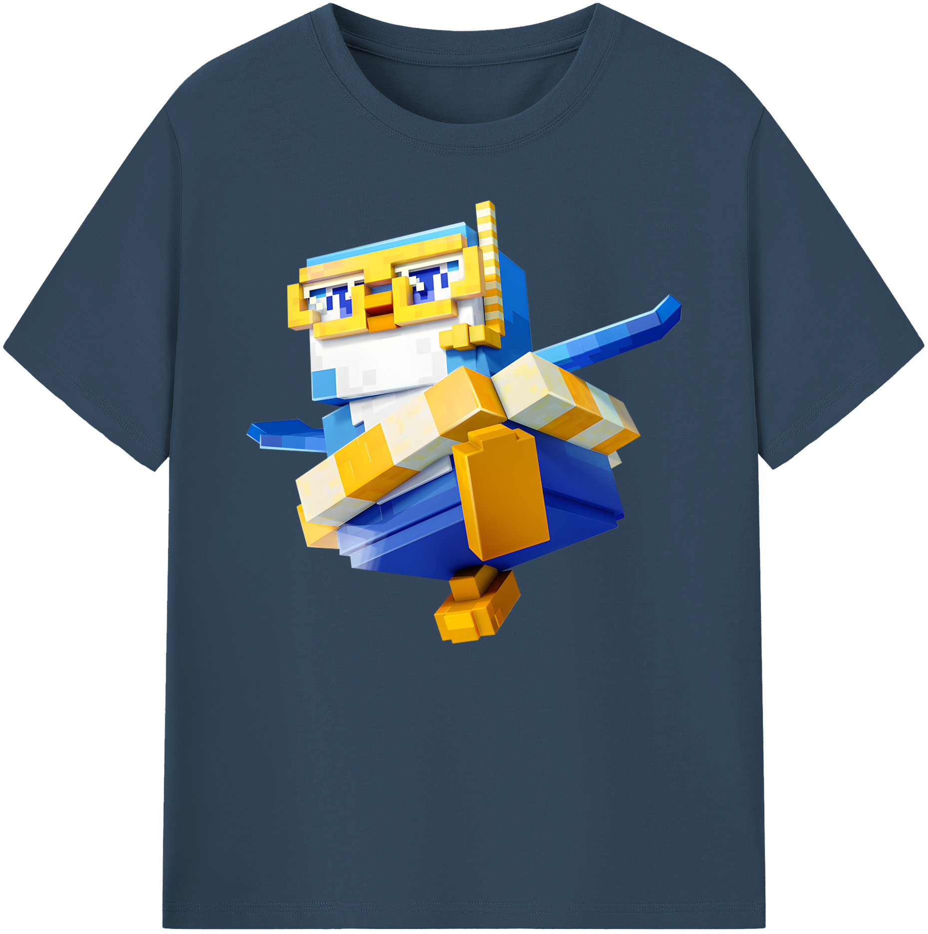 （画像用） マインクラフト ブロックの世界 Minecraft MC Block world 綿100％ メンズ半袖Tシャツ｜肌触りやわらか＆通気性