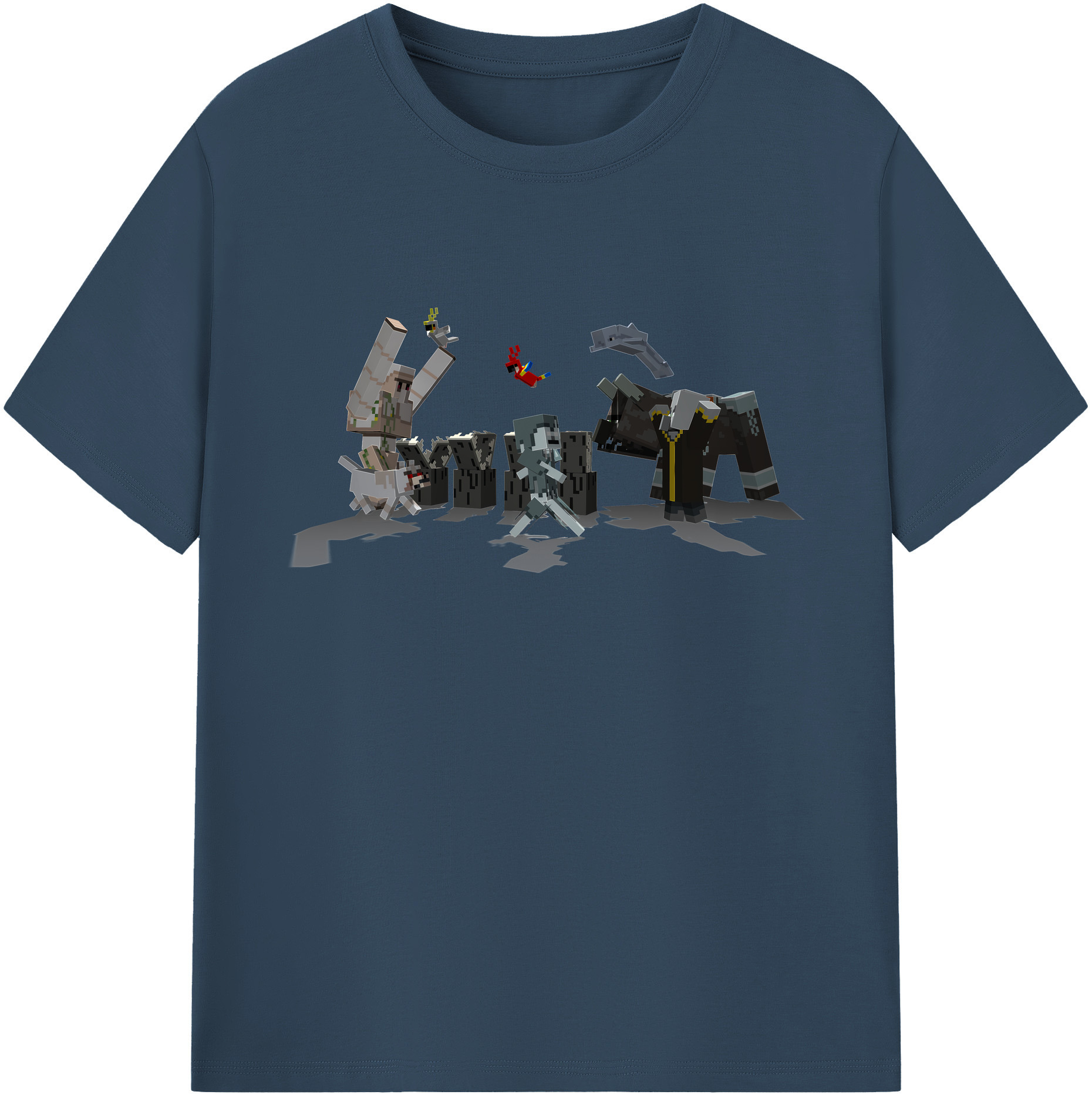 （画像用） マインクラフト ブロックの世界 Minecraft MC Block world 綿100％ メンズ半袖Tシャツ｜肌触りやわらか＆通気性