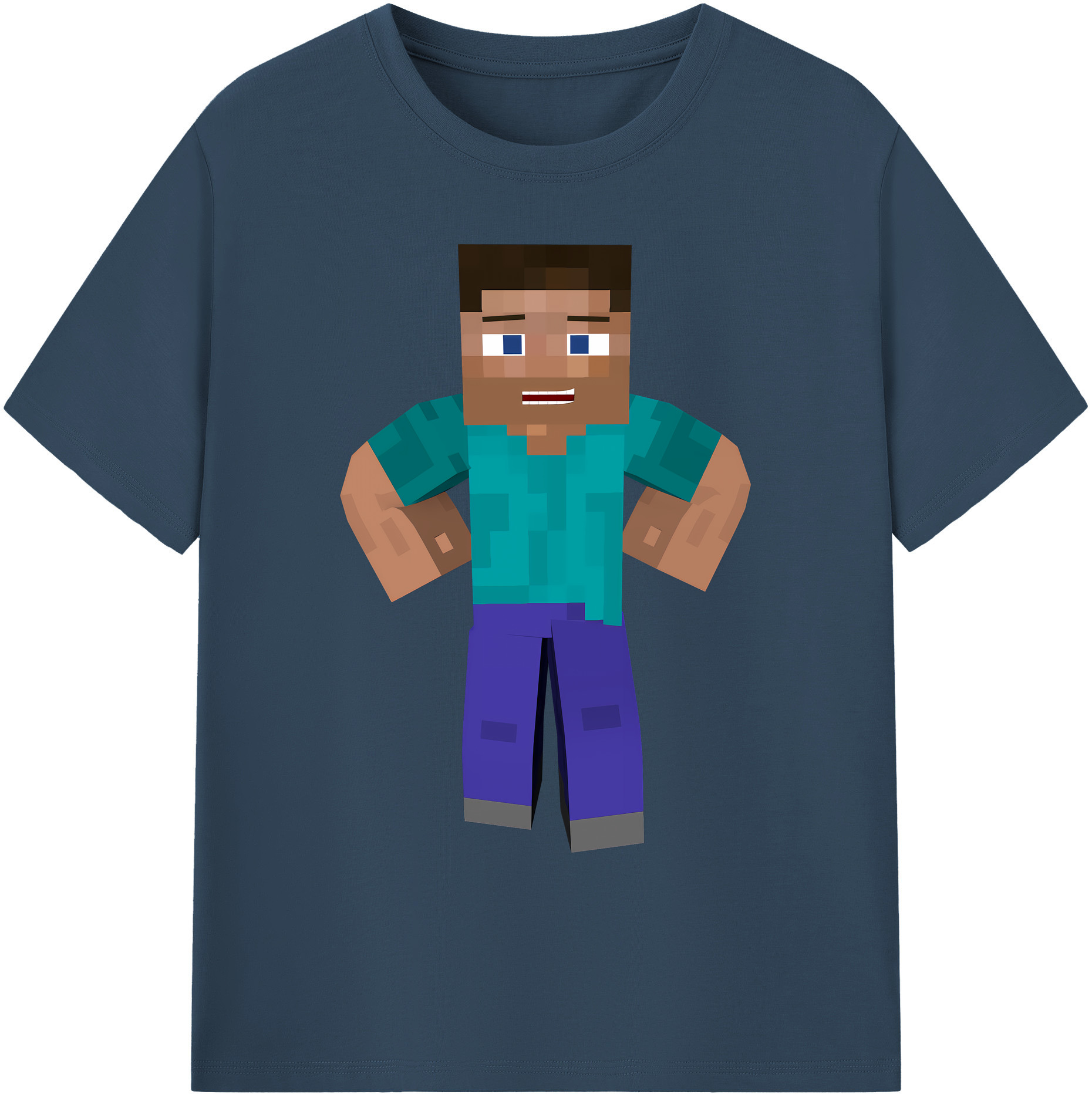 （画像用） マインクラフト ブロックの世界 Minecraft MC Block world 綿100％ メンズ半袖Tシャツ｜肌触りやわらか＆通気性