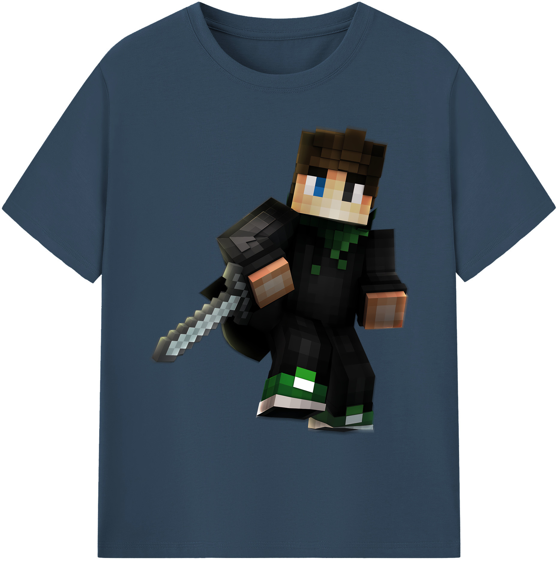 （画像用） マインクラフト ブロックの世界 Minecraft MC Block world 綿100％ メンズ半袖Tシャツ｜肌触りやわらか＆通気性