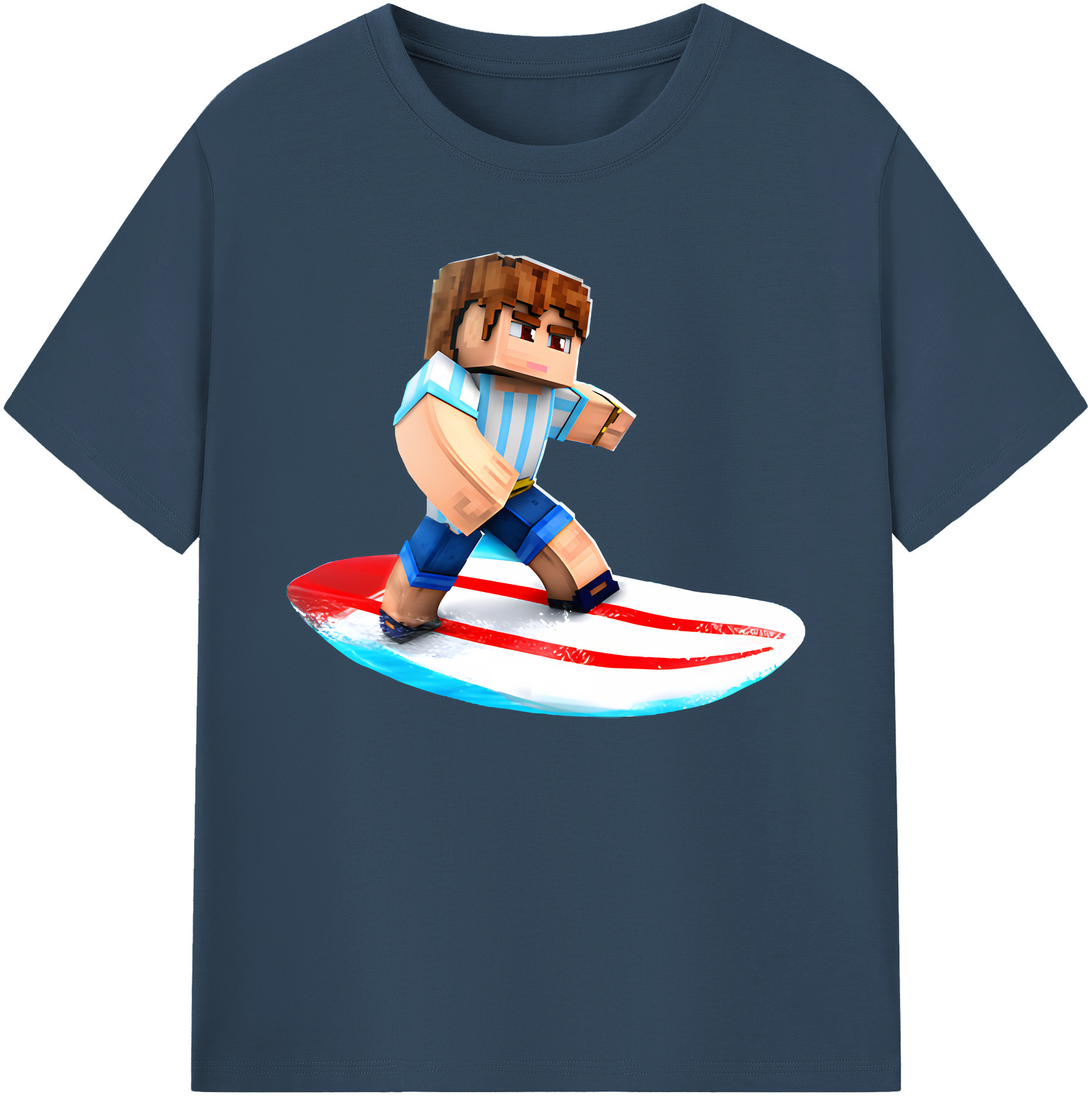 （画像用） マインクラフト ブロックの世界 Minecraft MC Block world 綿100％ メンズ半袖Tシャツ｜肌触りやわらか＆通気性