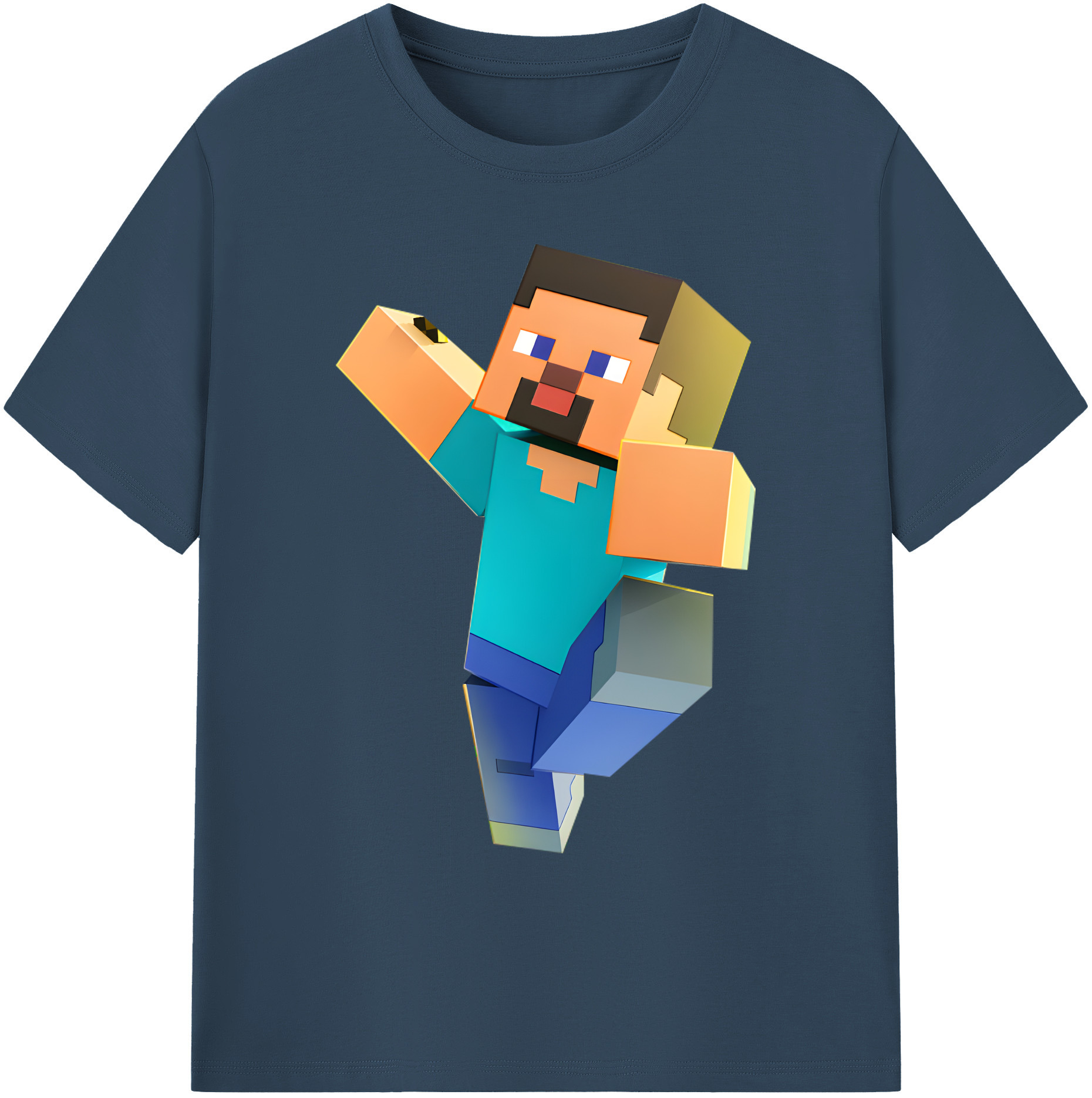 （画像用） マインクラフト ブロックの世界 Minecraft MC Block world 綿100％ メンズ半袖Tシャツ｜肌触りやわらか＆通気性