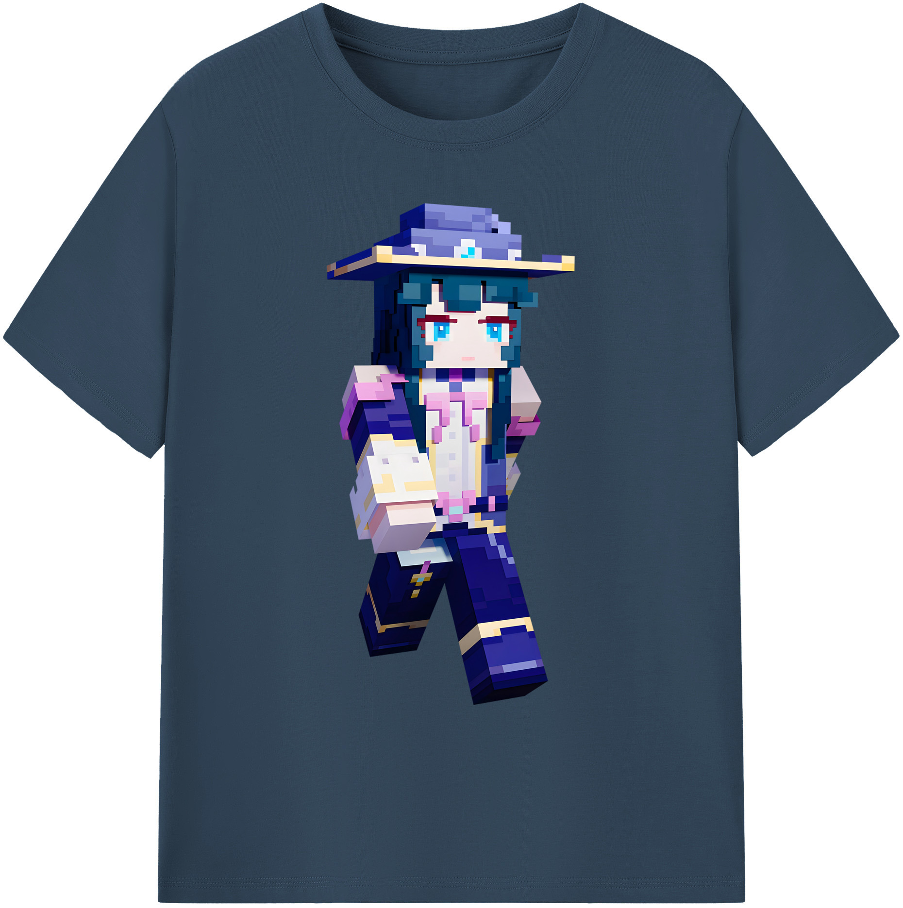 （画像用） マインクラフト ブロックの世界 Minecraft MC Block world 綿100％ メンズ半袖Tシャツ｜肌触りやわらか＆通気性