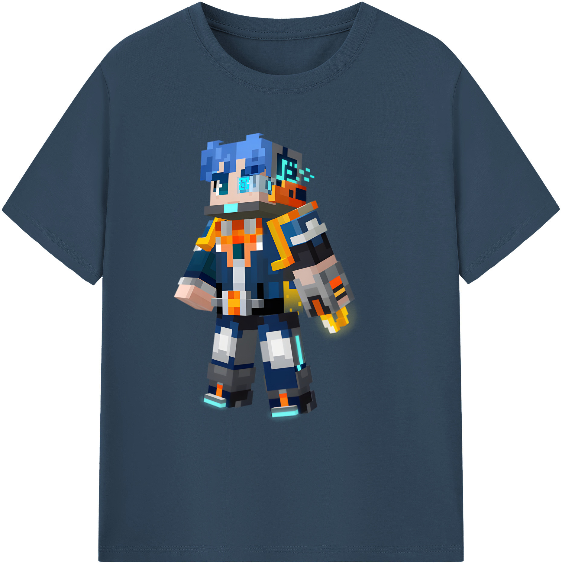 （画像用） マインクラフト ブロックの世界 Minecraft MC Block world 綿100％ メンズ半袖Tシャツ｜肌触りやわらか＆通気性