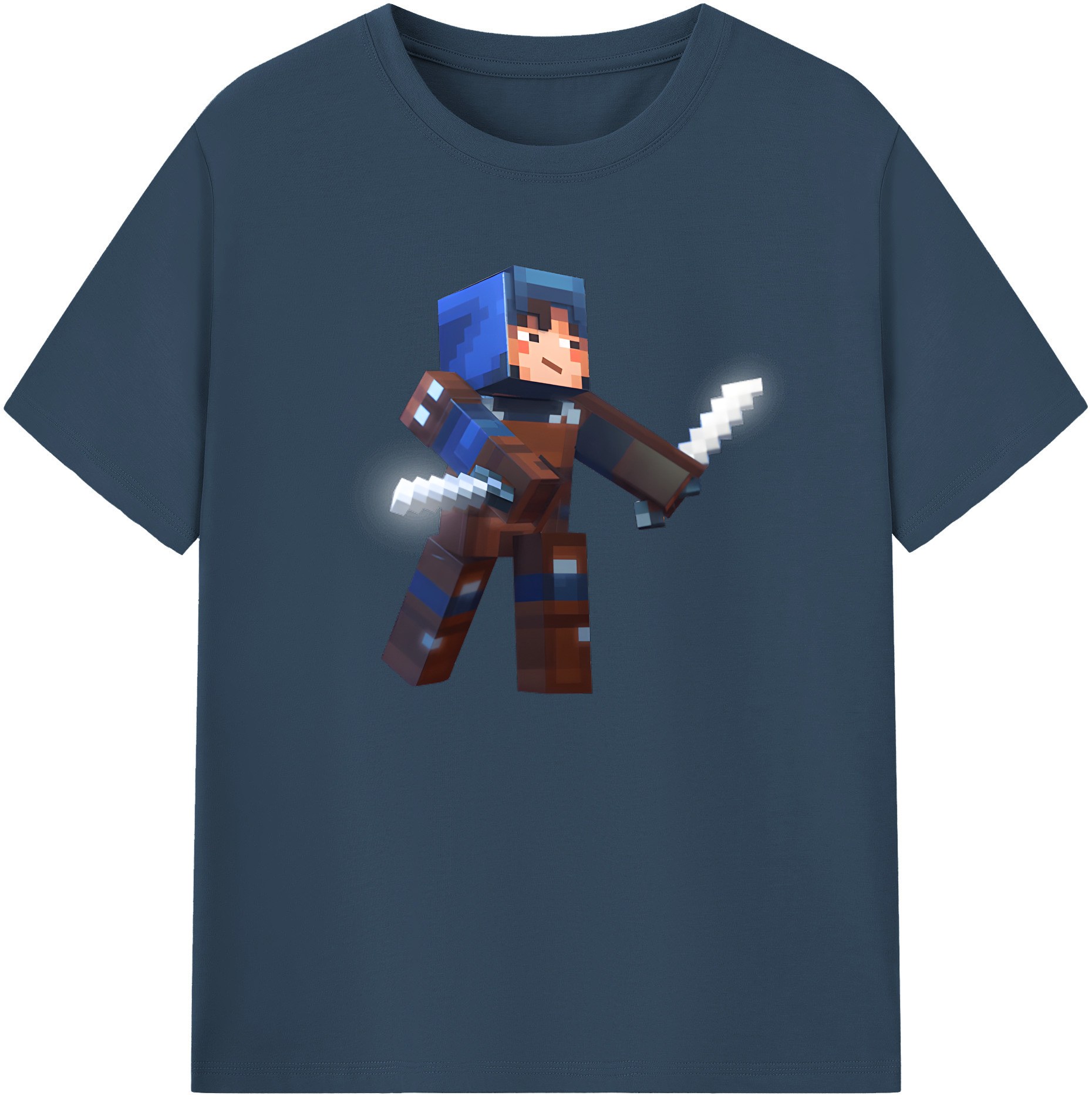 （画像用） マインクラフト ブロックの世界 Minecraft MC Block world 綿100％ メンズ半袖Tシャツ｜肌触りやわらか＆通気性