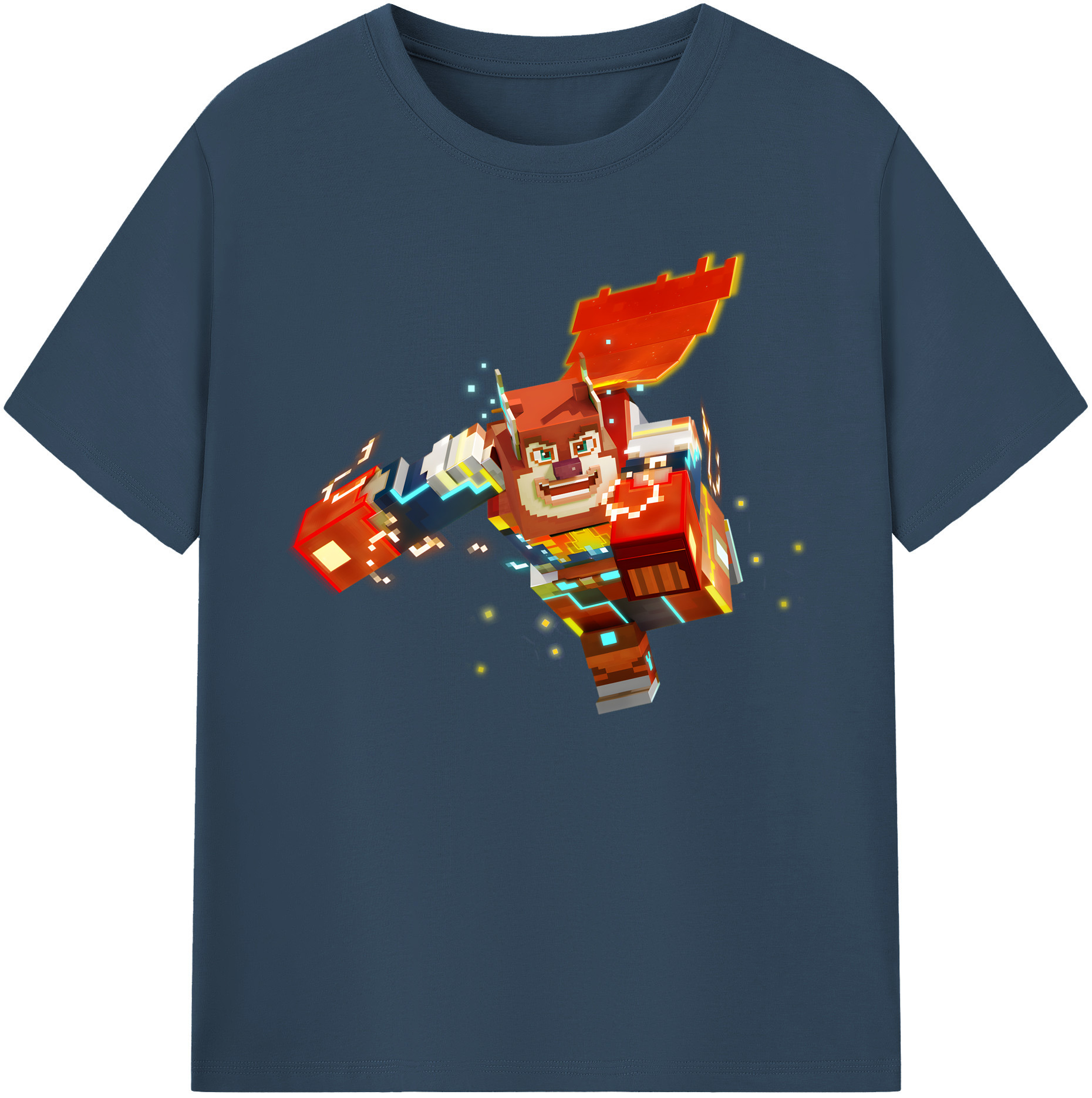 （画像用） マインクラフト ブロックの世界 Minecraft MC Block world 綿100％ メンズ半袖Tシャツ｜肌触りやわらか＆通気性