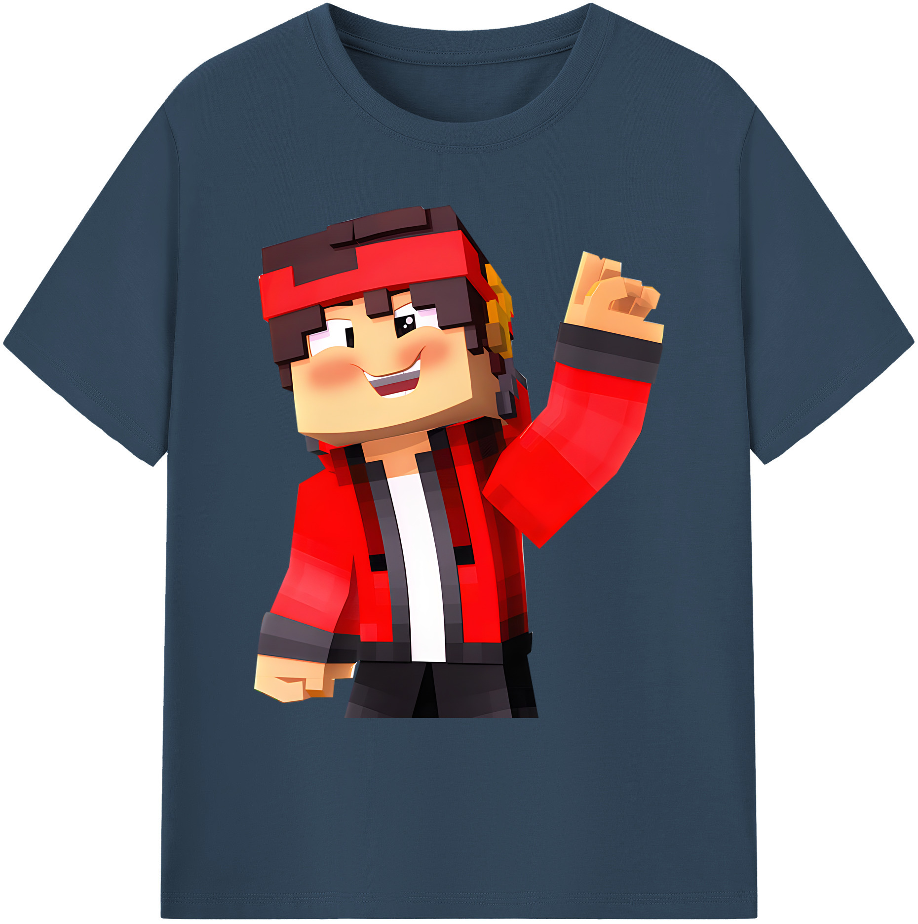 （画像用） マインクラフト ブロックの世界 Minecraft MC Block world 綿100％ メンズ半袖Tシャツ｜肌触りやわらか＆通気性