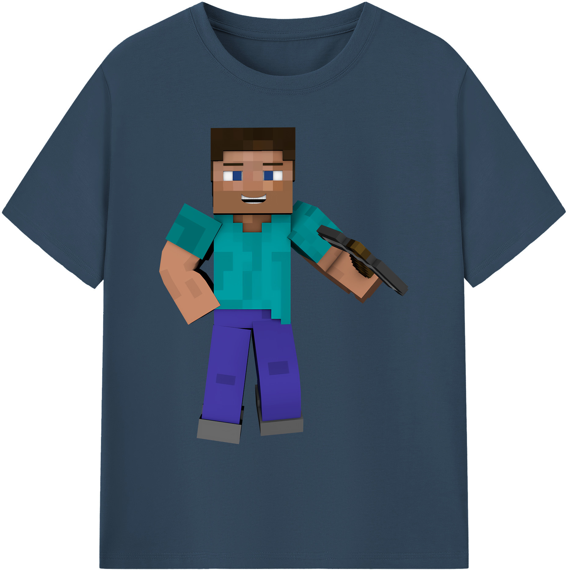 （画像用） マインクラフト ブロックの世界 Minecraft MC Block world 綿100％ メンズ半袖Tシャツ｜肌触りやわらか＆通気性
