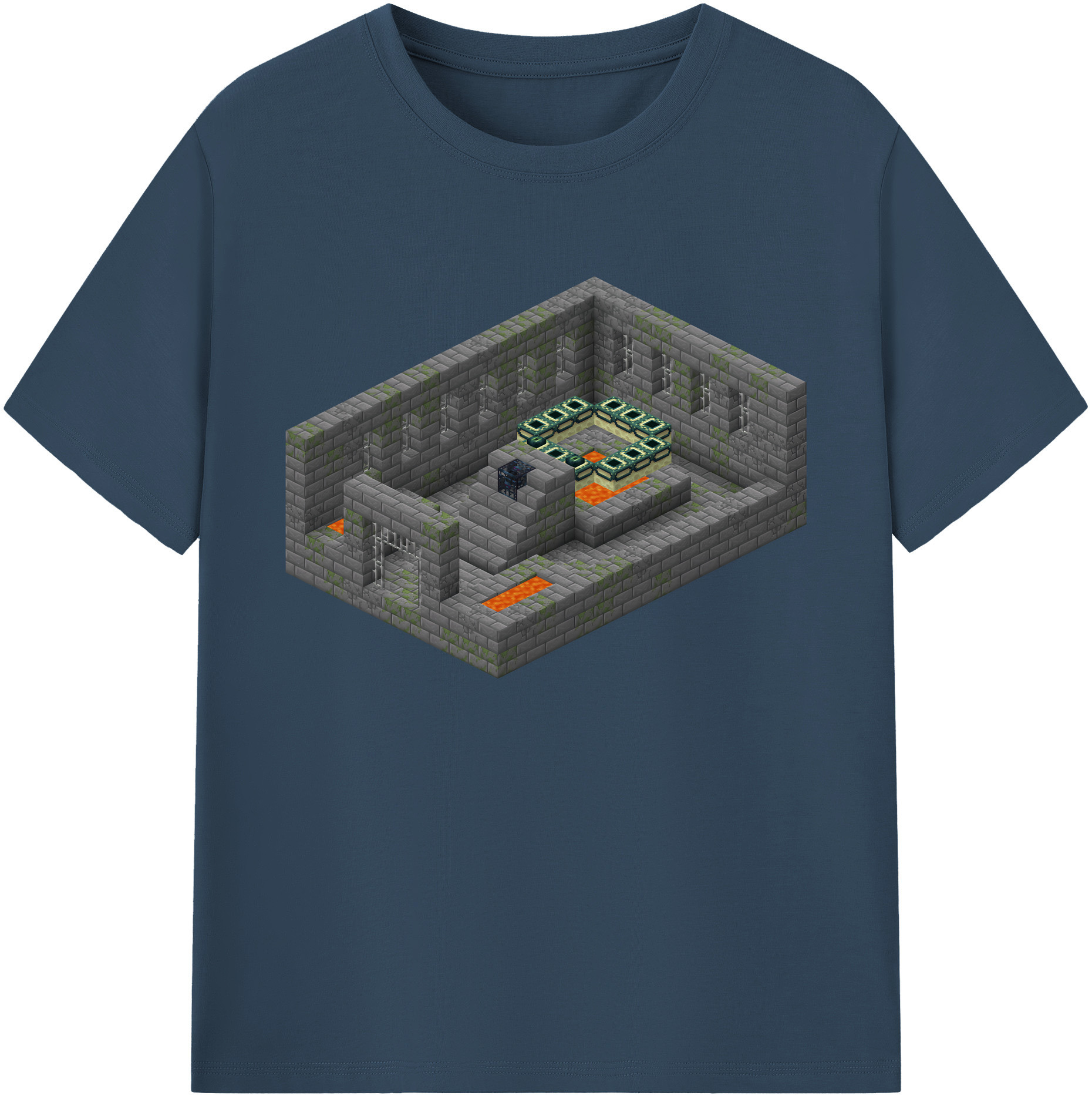 （画像用） マインクラフト ブロックの世界 Minecraft MC Block world 綿100％ メンズ半袖Tシャツ｜肌触りやわらか＆通気性