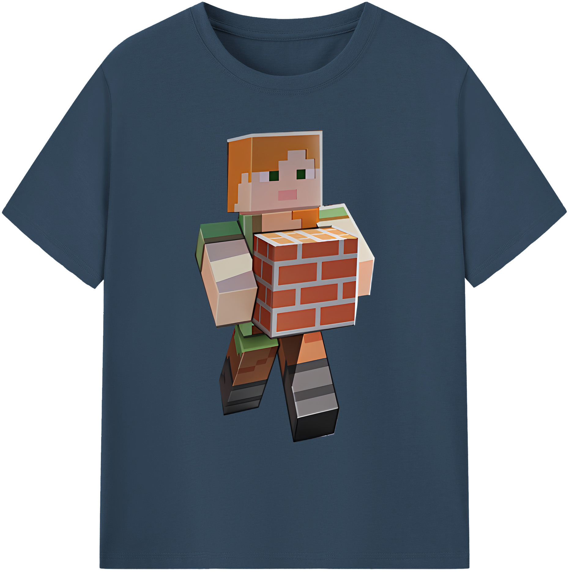 （画像用） マインクラフト ブロックの世界 Minecraft MC Block world 綿100％ メンズ半袖Tシャツ｜肌触りやわらか＆通気性