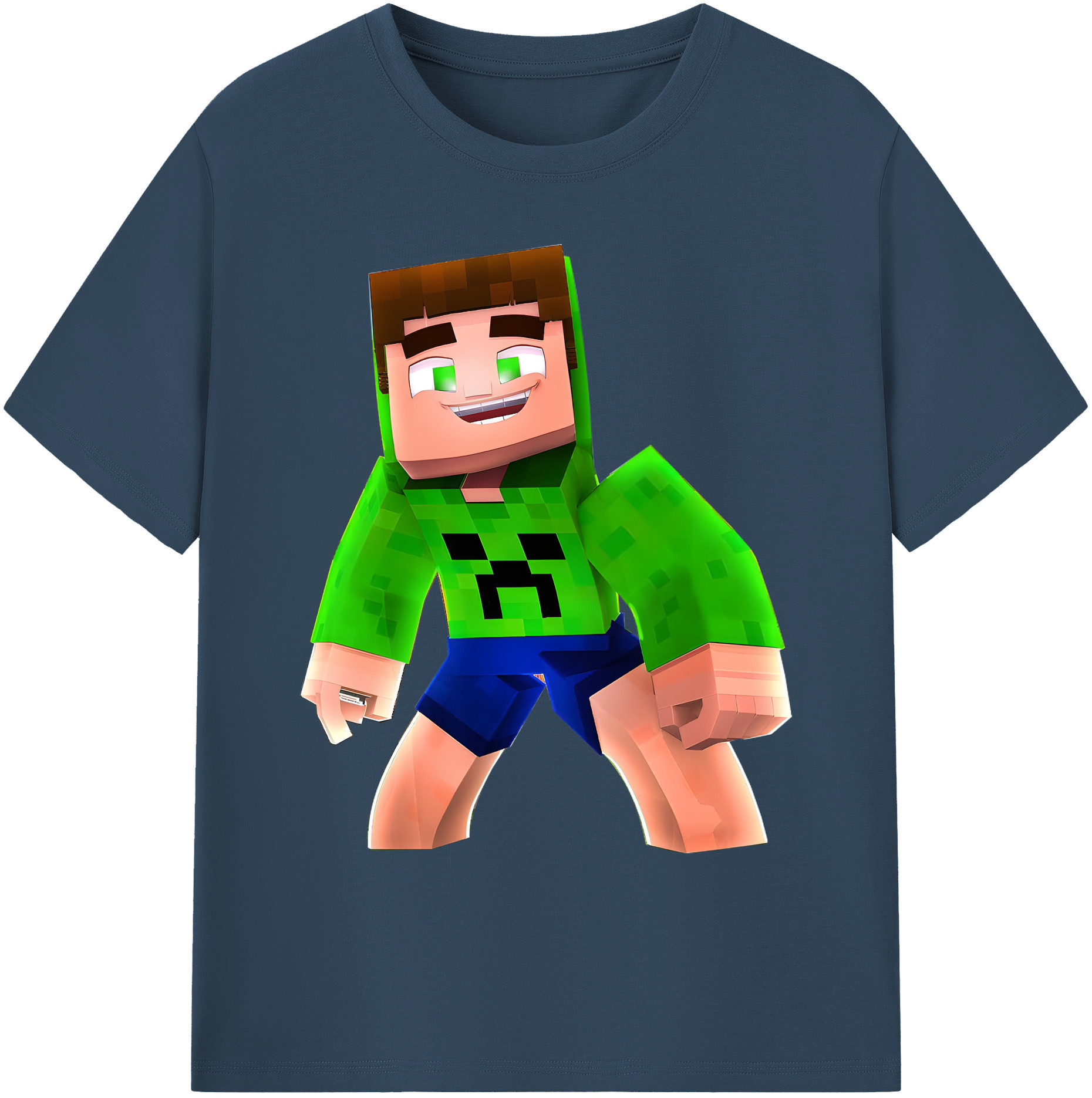 （画像用） マインクラフト ブロックの世界 Minecraft MC Block world 綿100％ メンズ半袖Tシャツ｜肌触りやわらか＆通気性