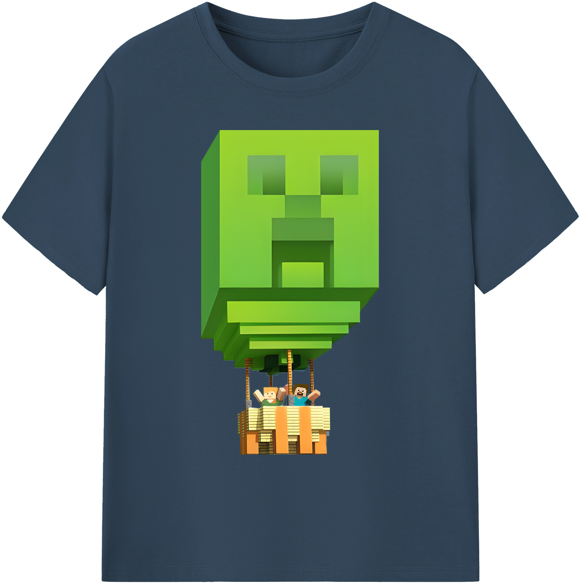 （画像用） マインクラフト ブロックの世界 Minecraft MC Block world 綿100％ メンズ半袖Tシャツ｜肌触りやわらか＆通気性