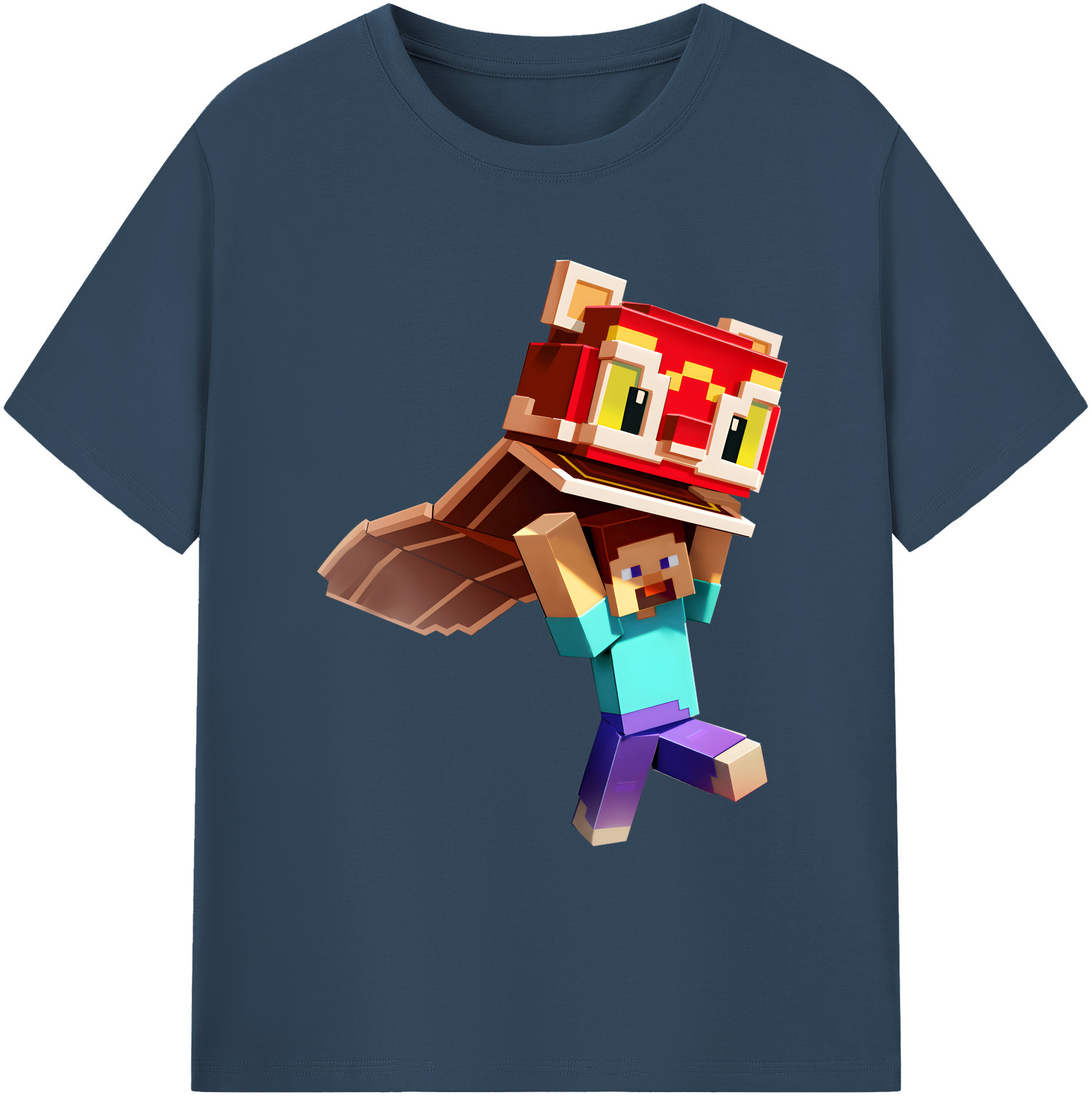 （画像用） マインクラフト ブロックの世界 Minecraft MC Block world 綿100％ メンズ半袖Tシャツ｜肌触りやわらか＆通気性