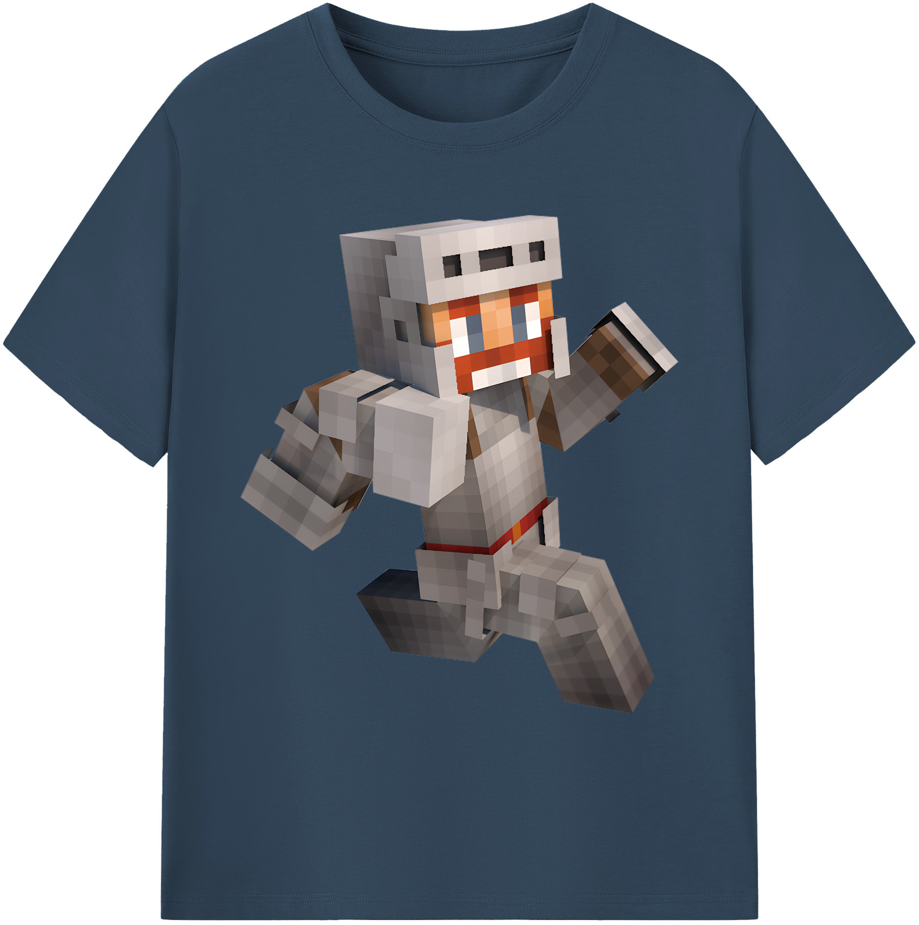 （画像用） マインクラフト ブロックの世界 Minecraft MC Block world 綿100％ メンズ半袖Tシャツ｜肌触りやわらか＆通気性
