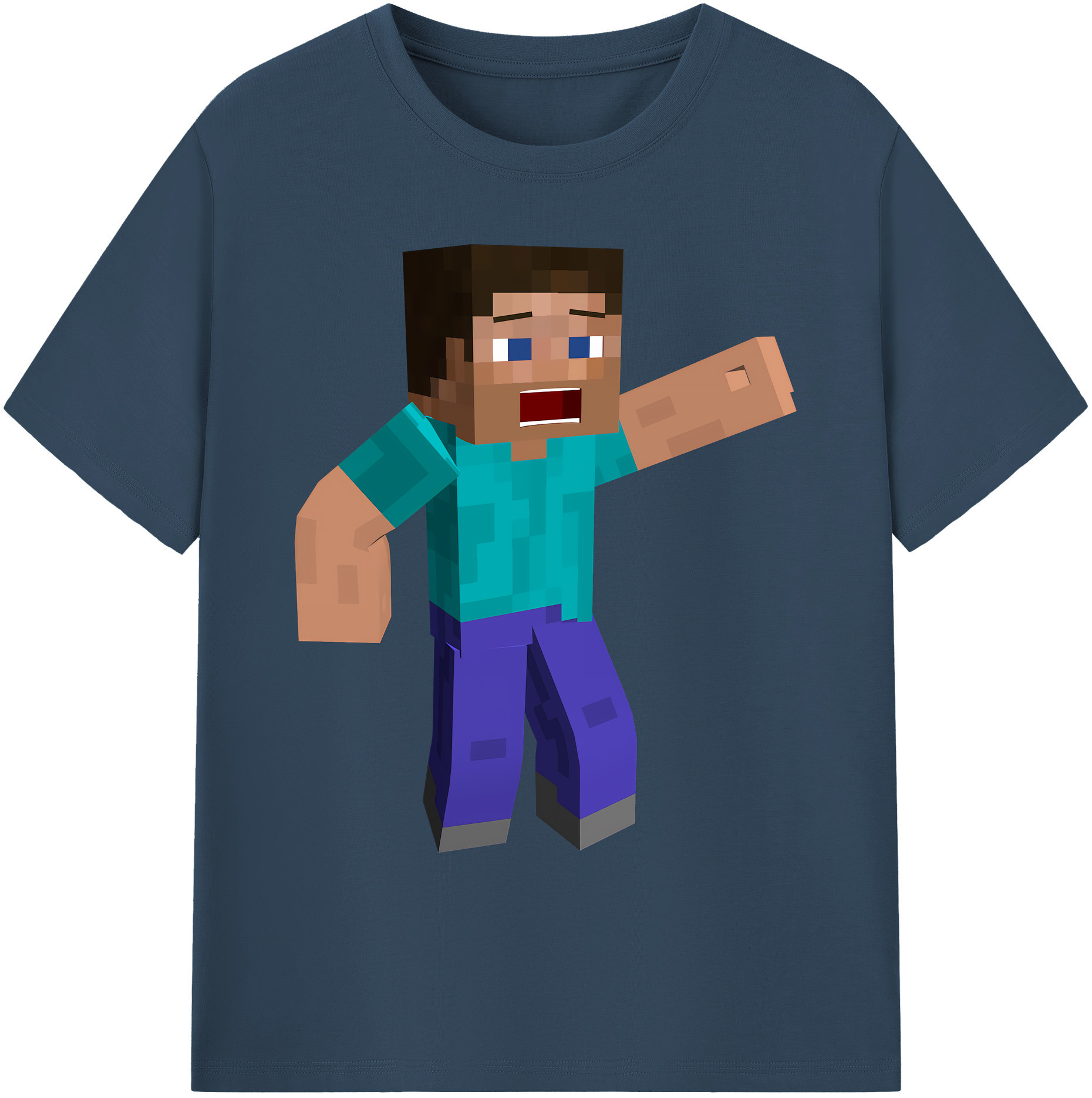 （画像用） マインクラフト ブロックの世界 Minecraft MC Block world 綿100％ メンズ半袖Tシャツ｜肌触りやわらか＆通気性