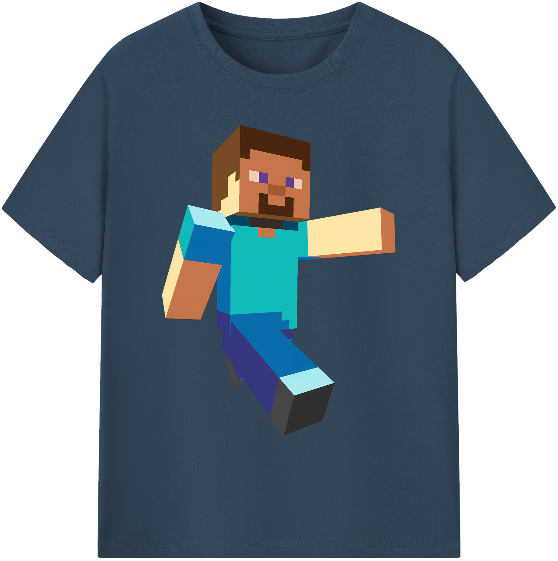 （画像用） マインクラフト ブロックの世界 Minecraft MC Block world 綿100％ メンズ半袖Tシャツ｜肌触りやわらか＆通気性