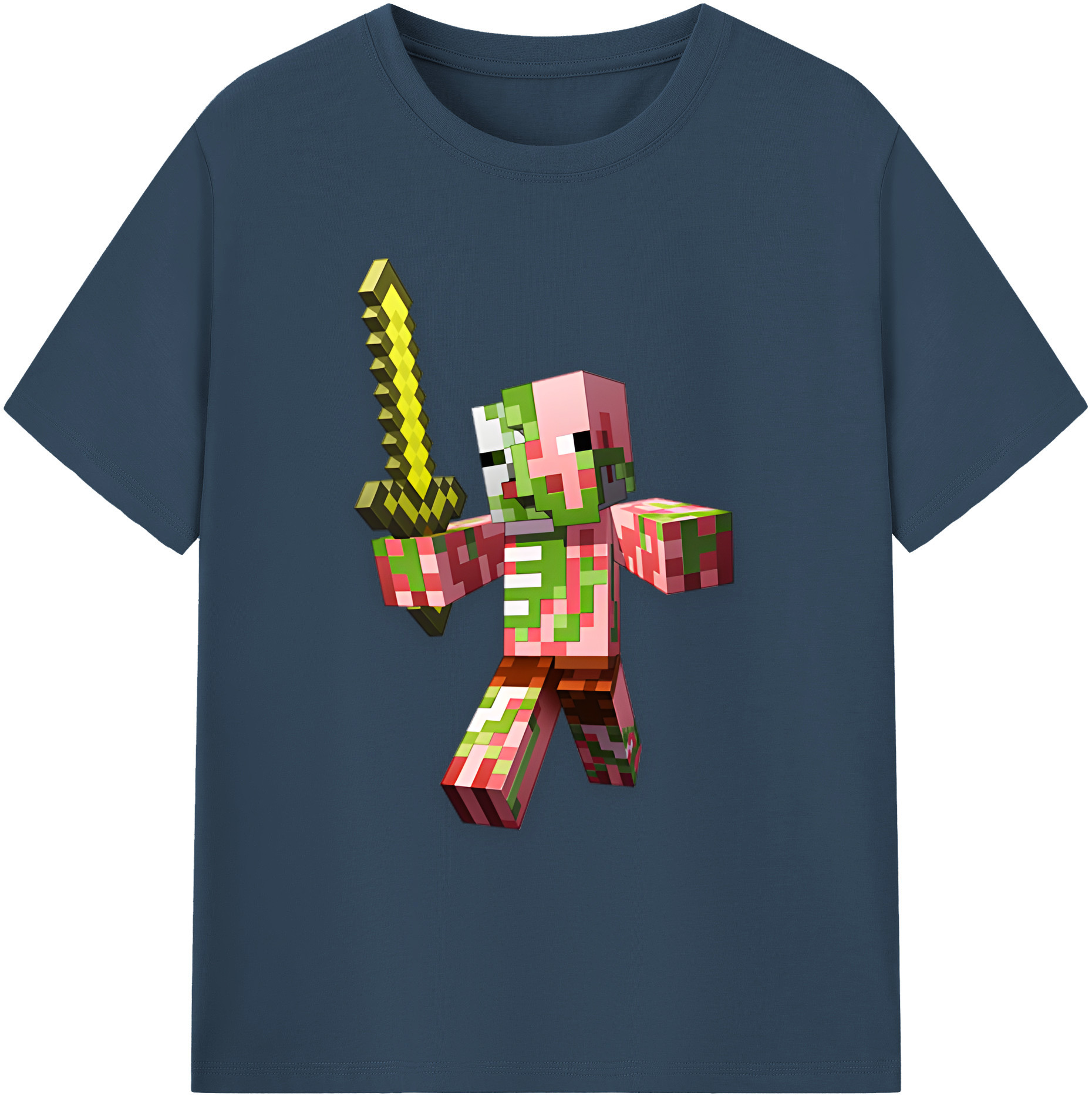 （画像用） マインクラフト ブロックの世界 Minecraft MC Block world 綿100％ メンズ半袖Tシャツ｜肌触りやわらか＆通気性