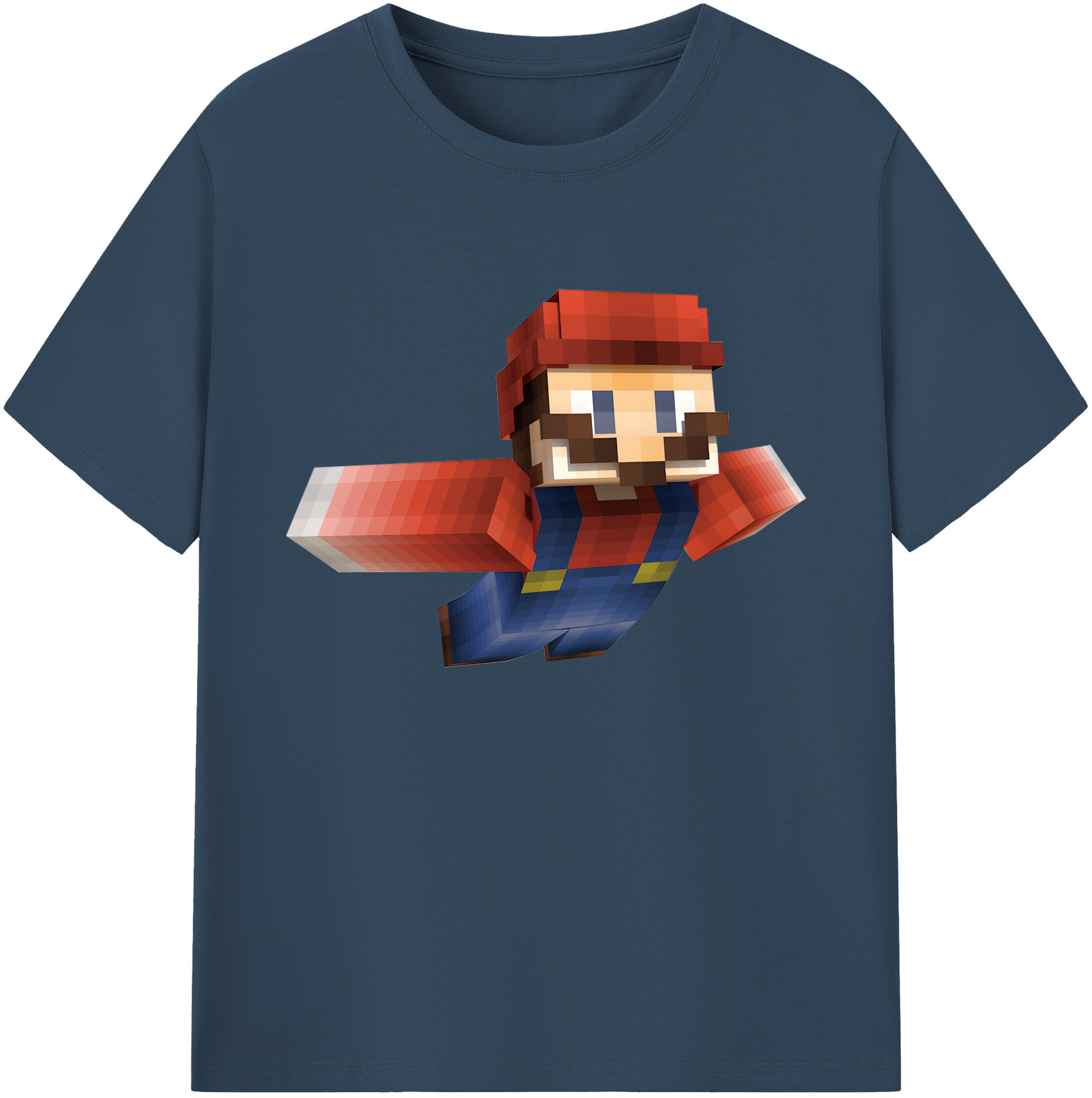 （画像用） マインクラフト ブロックの世界 Minecraft MC Block world 綿100％ メンズ半袖Tシャツ｜肌触りやわらか＆通気性