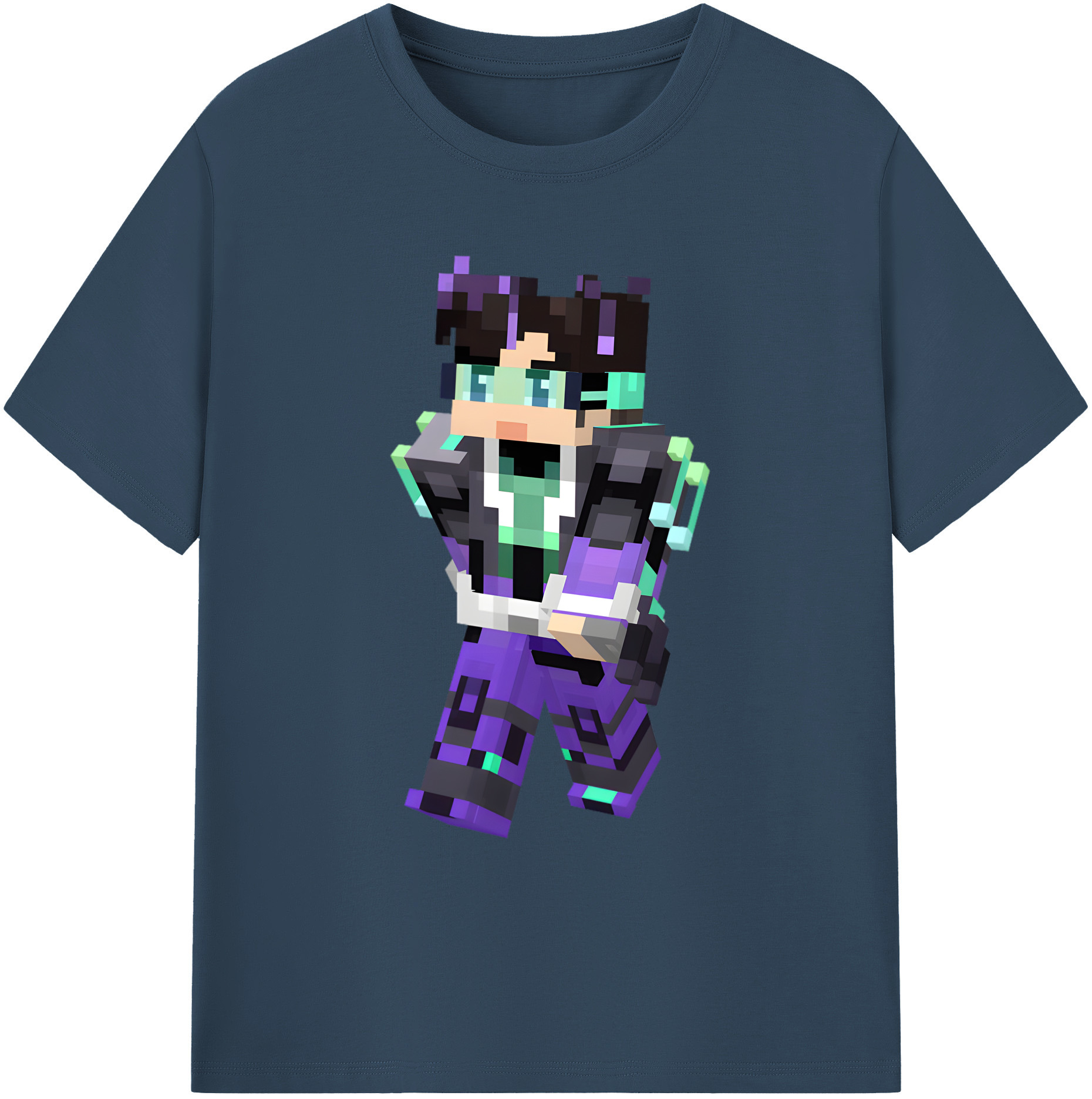 （画像用） マインクラフト ブロックの世界 Minecraft MC Block world 綿100％ メンズ半袖Tシャツ｜肌触りやわらか＆通気性