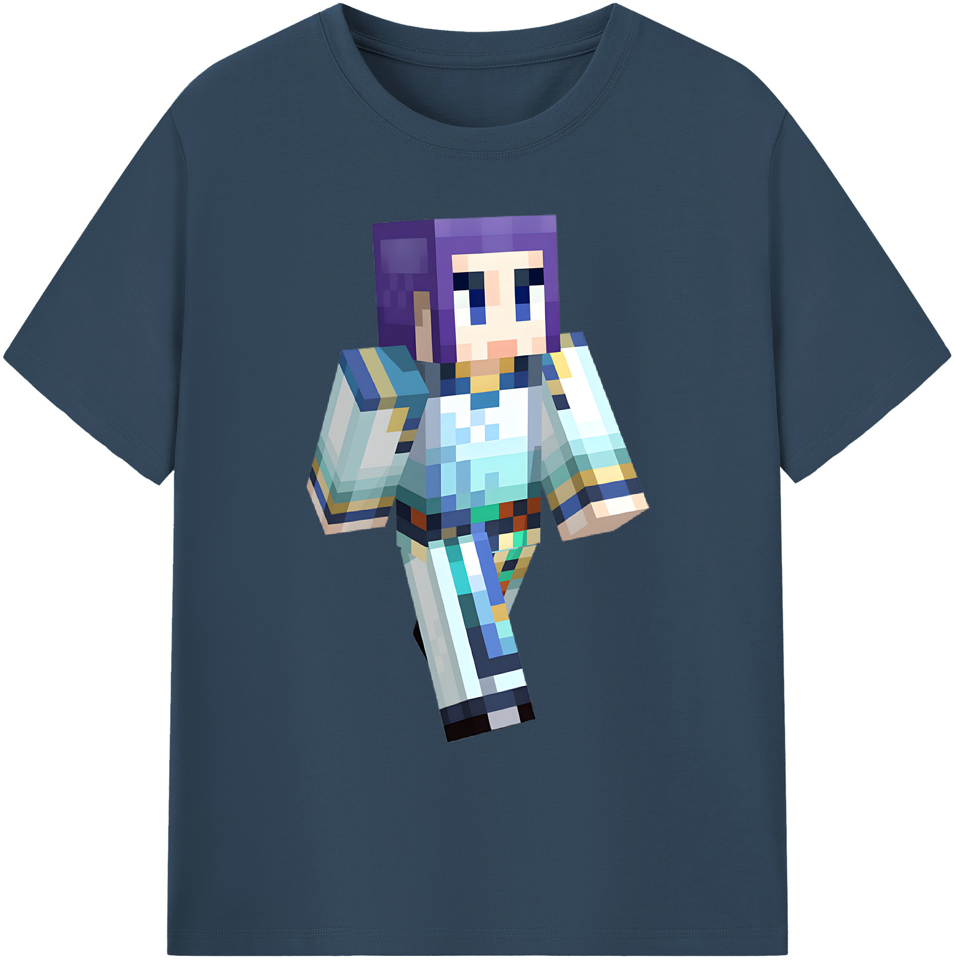（画像用） マインクラフト ブロックの世界 Minecraft MC Block world 綿100％ メンズ半袖Tシャツ｜肌触りやわらか＆通気性