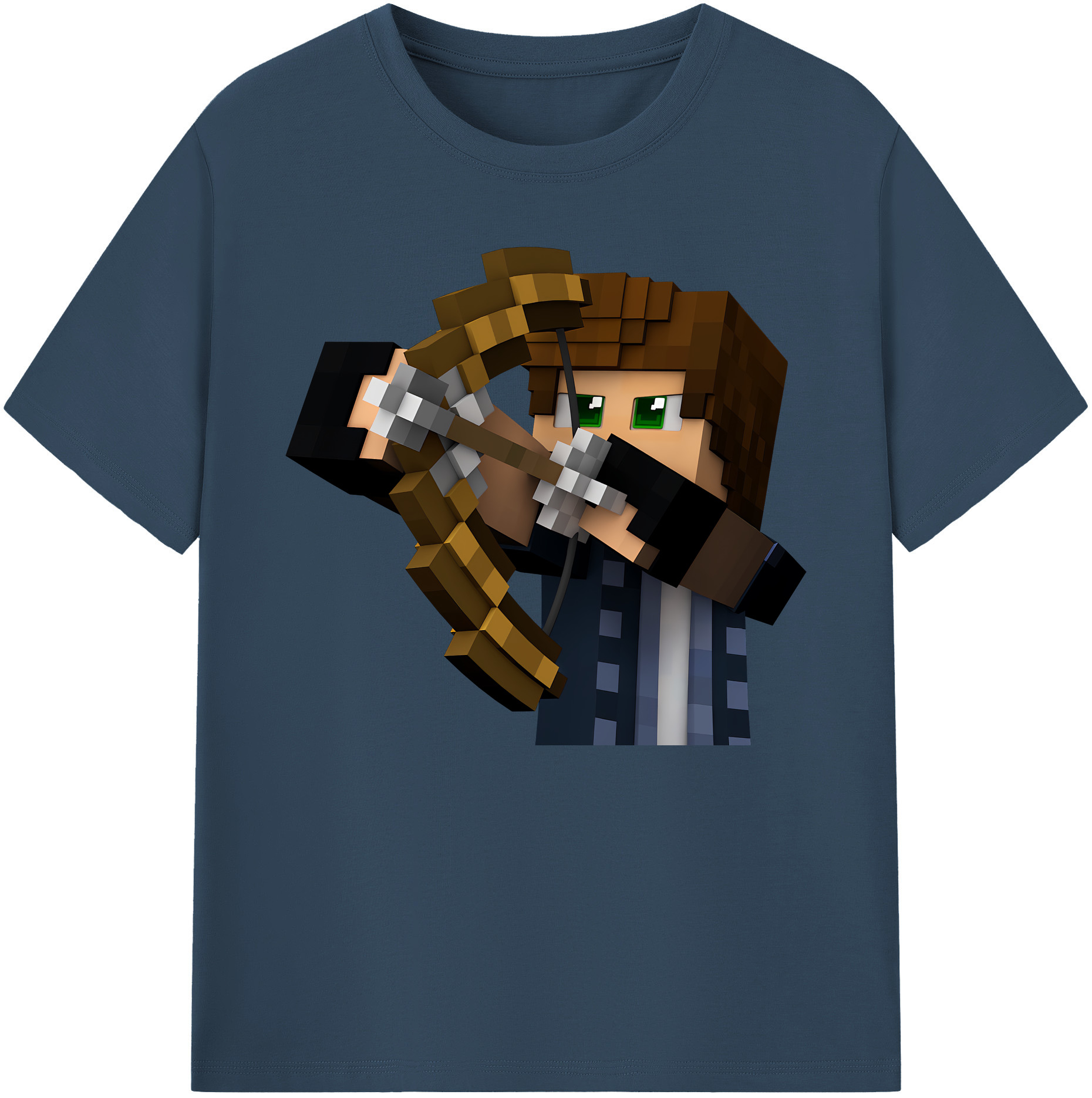 （画像用） マインクラフト ブロックの世界 Minecraft MC Block world 綿100％ メンズ半袖Tシャツ｜肌触りやわらか＆通気性