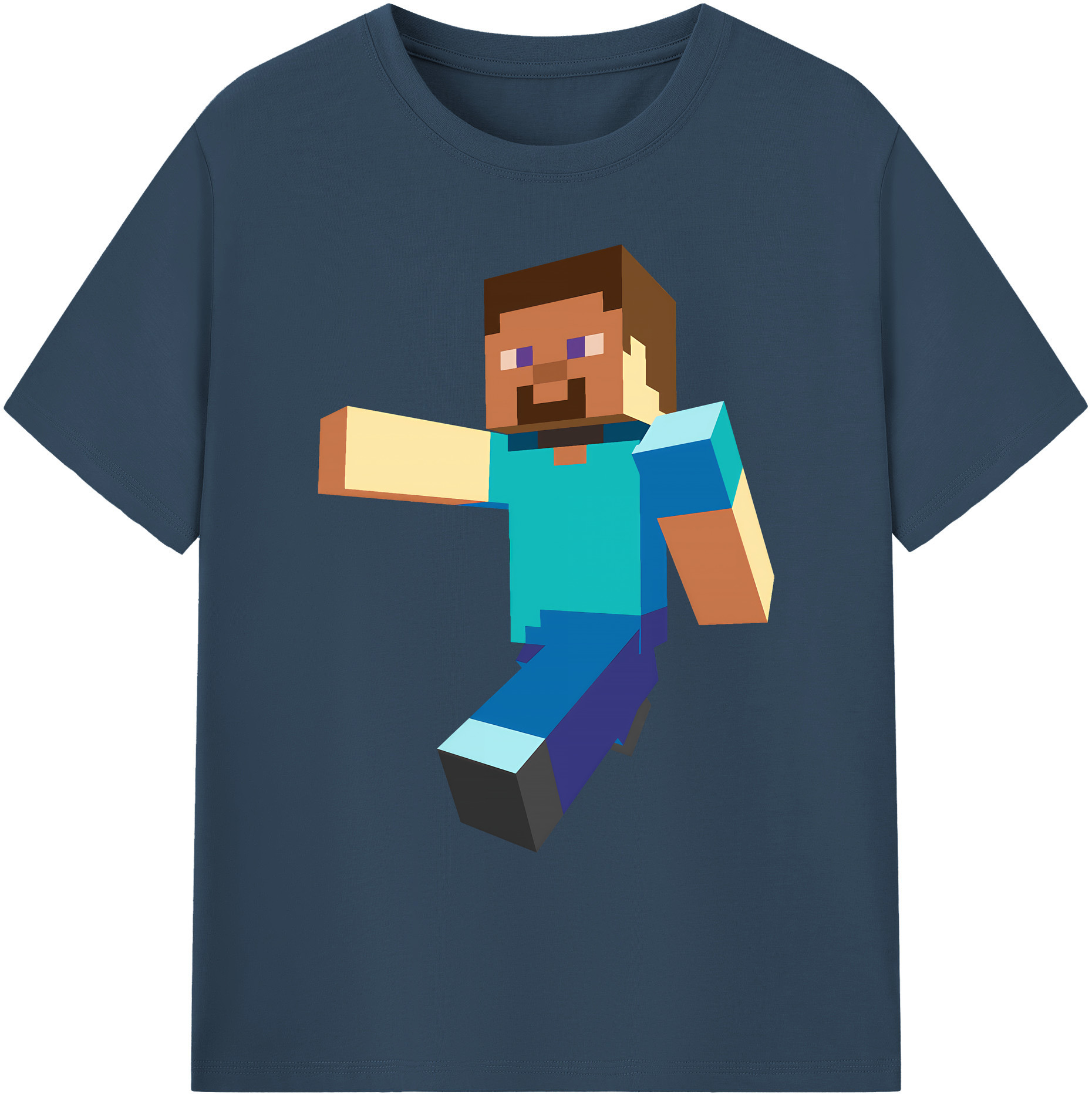 （画像用） マインクラフト ブロックの世界 Minecraft MC Block world 綿100％ メンズ半袖Tシャツ｜肌触りやわらか＆通気性