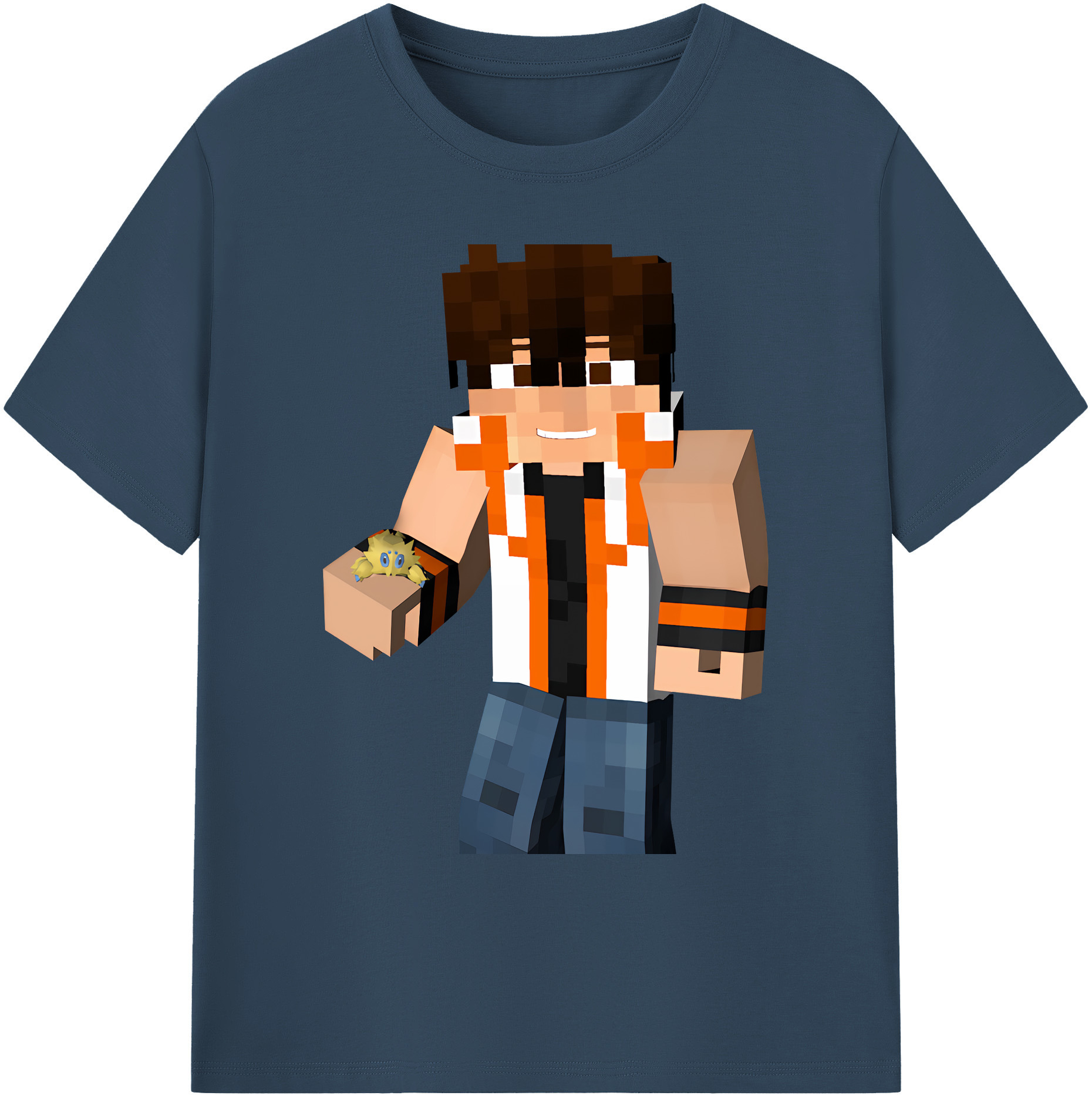 （画像用） マインクラフト ブロックの世界 Minecraft MC Block world 綿100％ メンズ半袖Tシャツ｜肌触りやわらか＆通気性