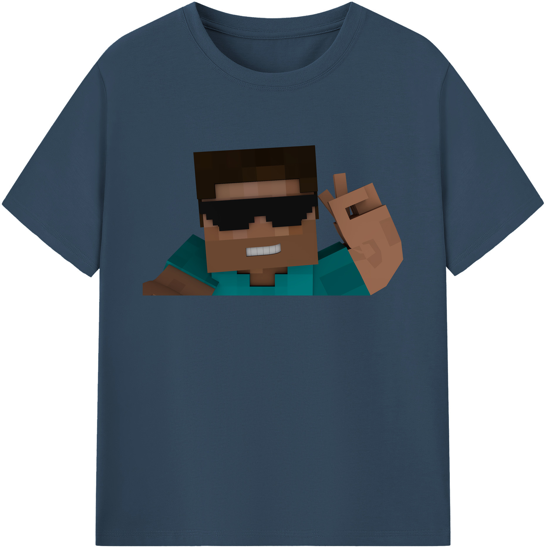 （画像用） マインクラフト ブロックの世界 Minecraft MC Block world 綿100％ メンズ半袖Tシャツ｜肌触りやわらか＆通気性