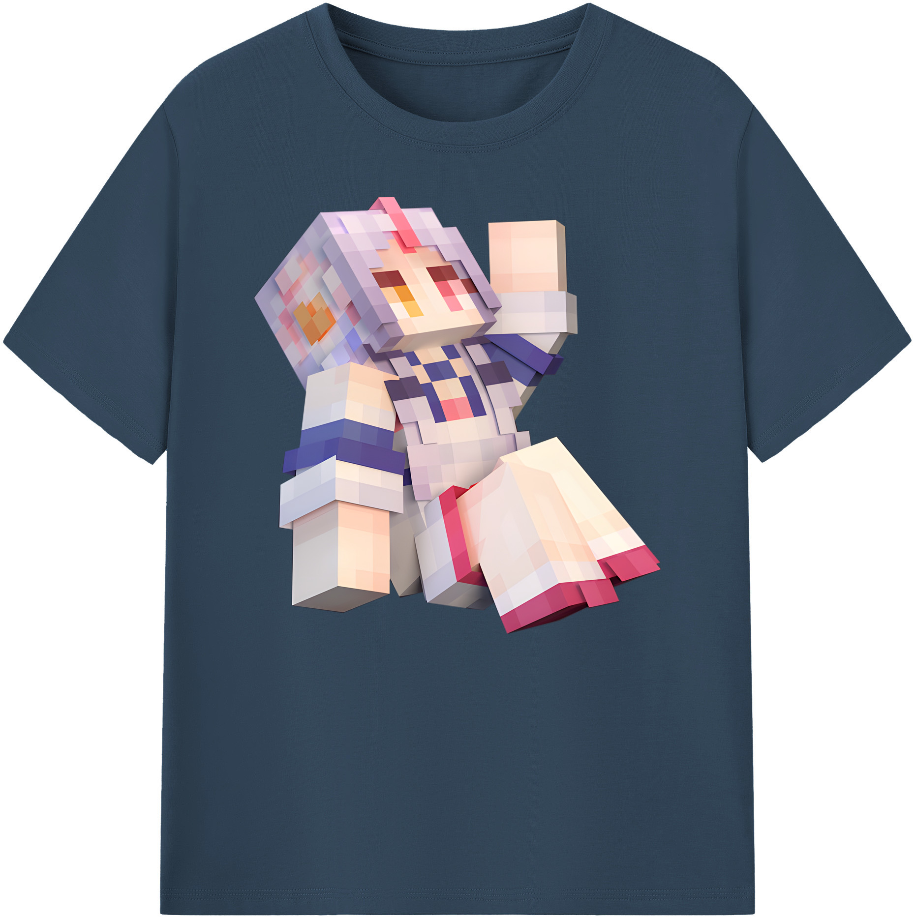 （画像用） マインクラフト ブロックの世界 Minecraft MC Block world 綿100％ メンズ半袖Tシャツ｜肌触りやわらか＆通気性