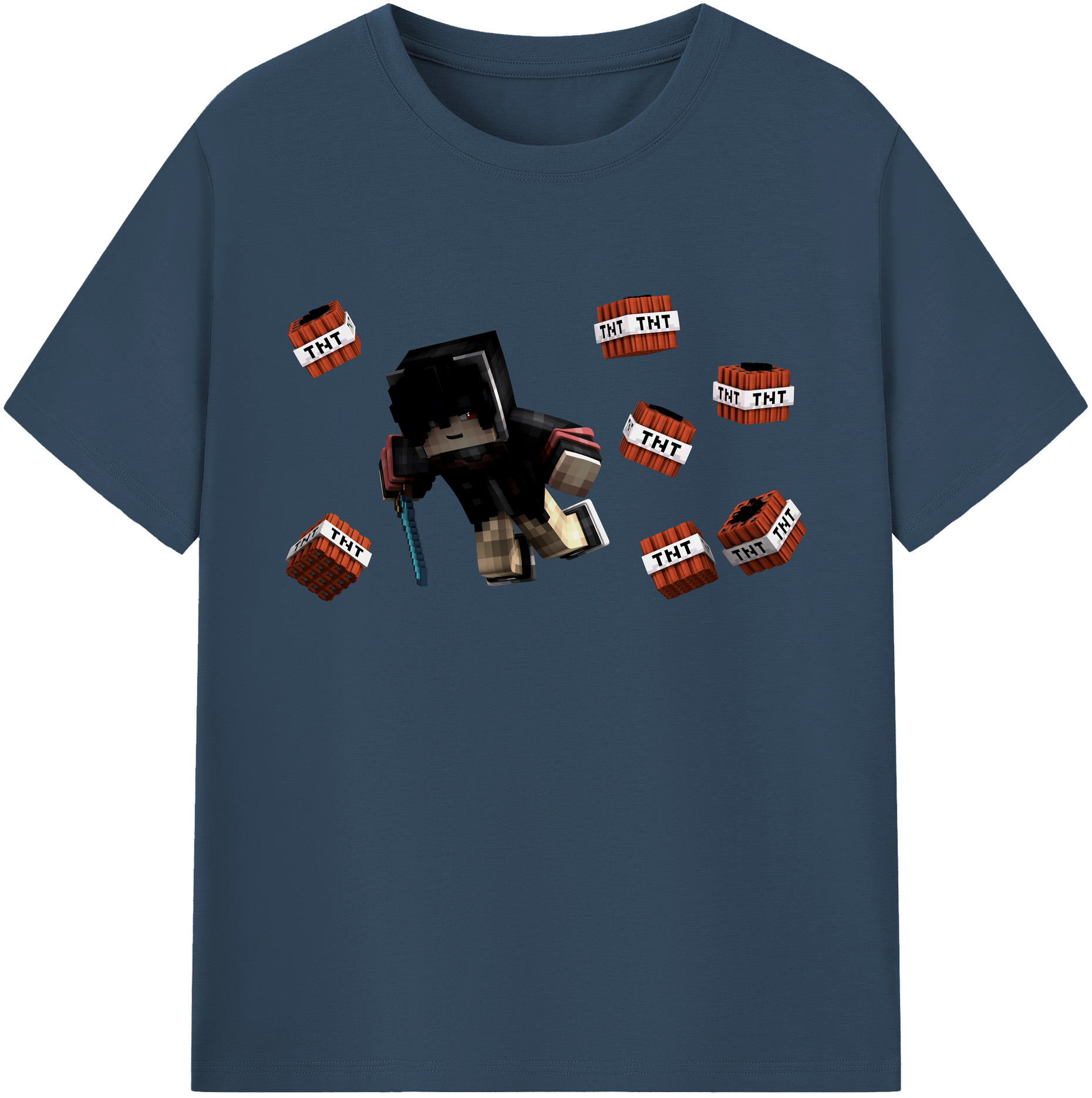 （画像用） マインクラフト ブロックの世界 Minecraft MC Block world 綿100％ メンズ半袖Tシャツ｜肌触りやわらか＆通気性