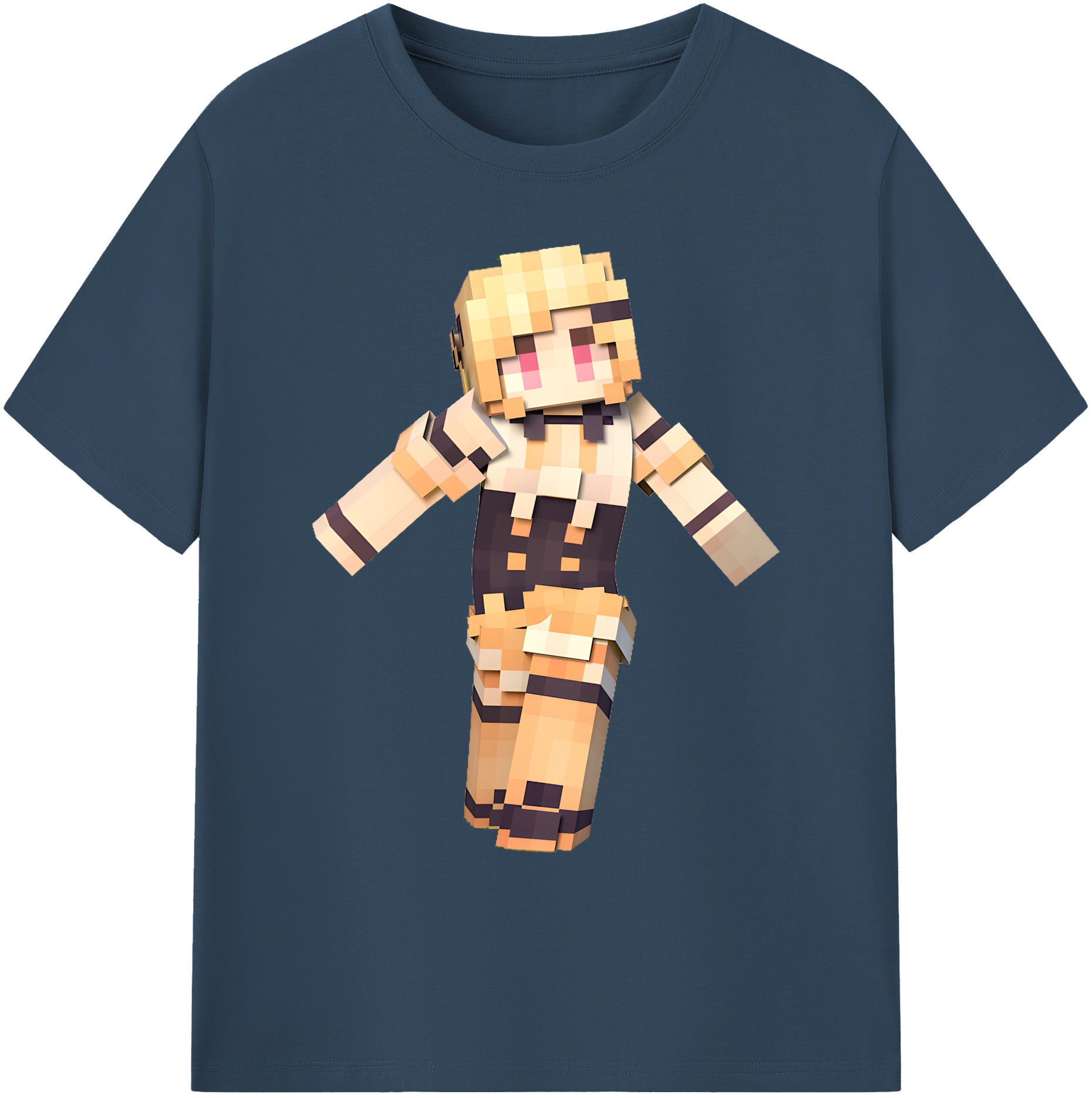（画像用） マインクラフト ブロックの世界 Minecraft MC Block world 綿100％ メンズ半袖Tシャツ｜肌触りやわらか＆通気性
