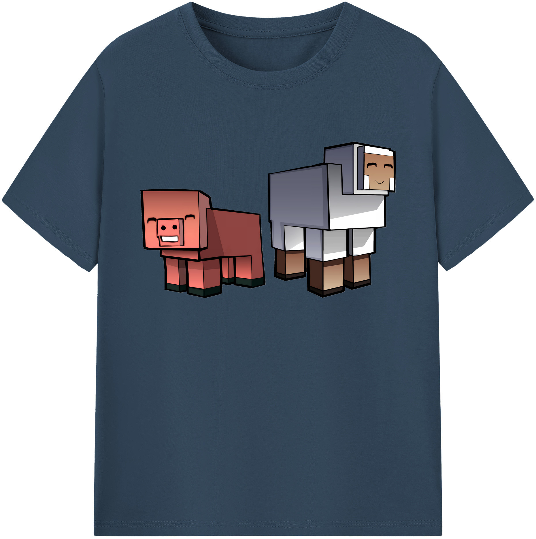 （画像用） マインクラフト ブロックの世界 Minecraft MC Block world 綿100％ メンズ半袖Tシャツ｜肌触りやわらか＆通気性